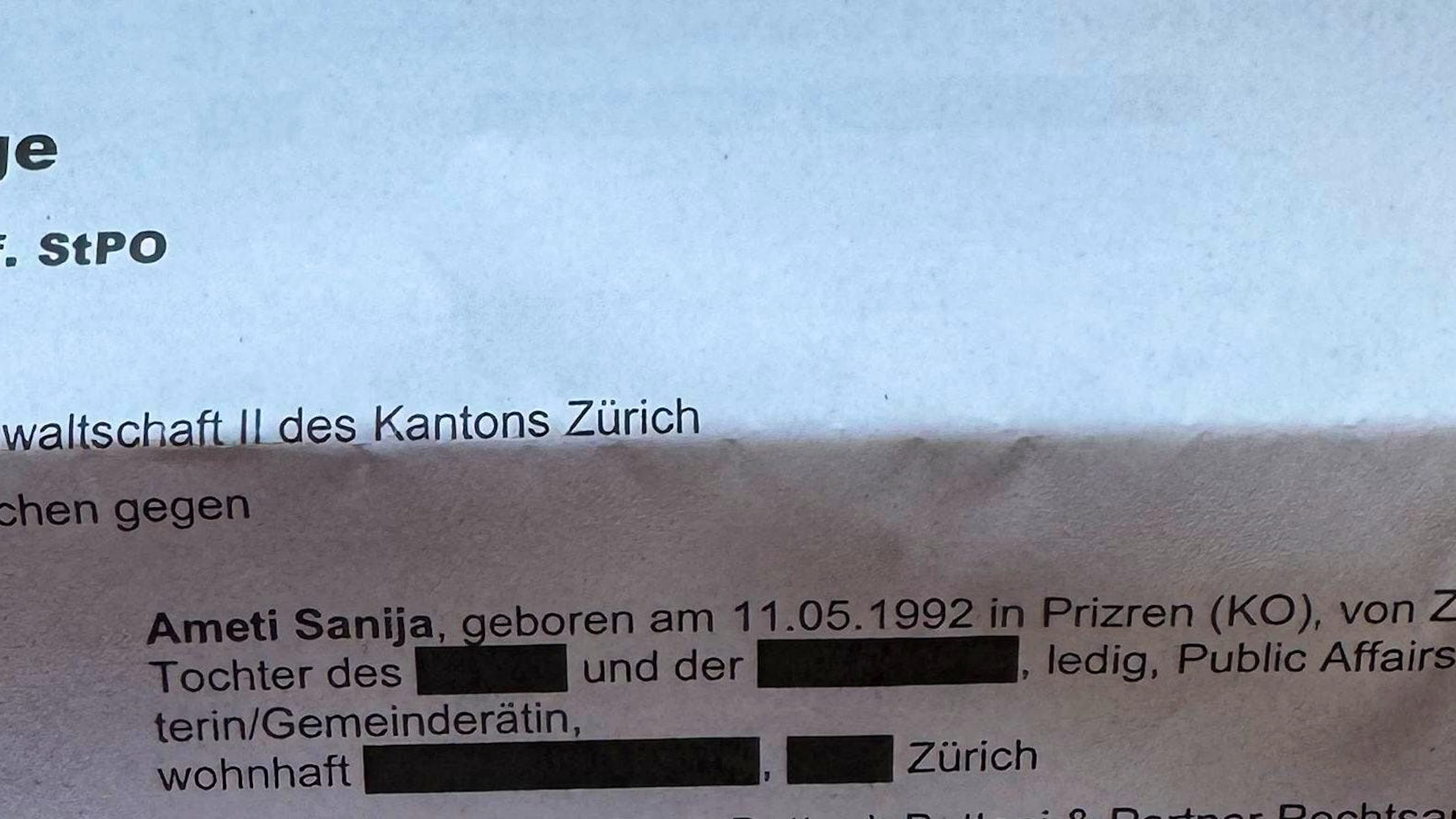 Sanija Ameti wird angeklagt.