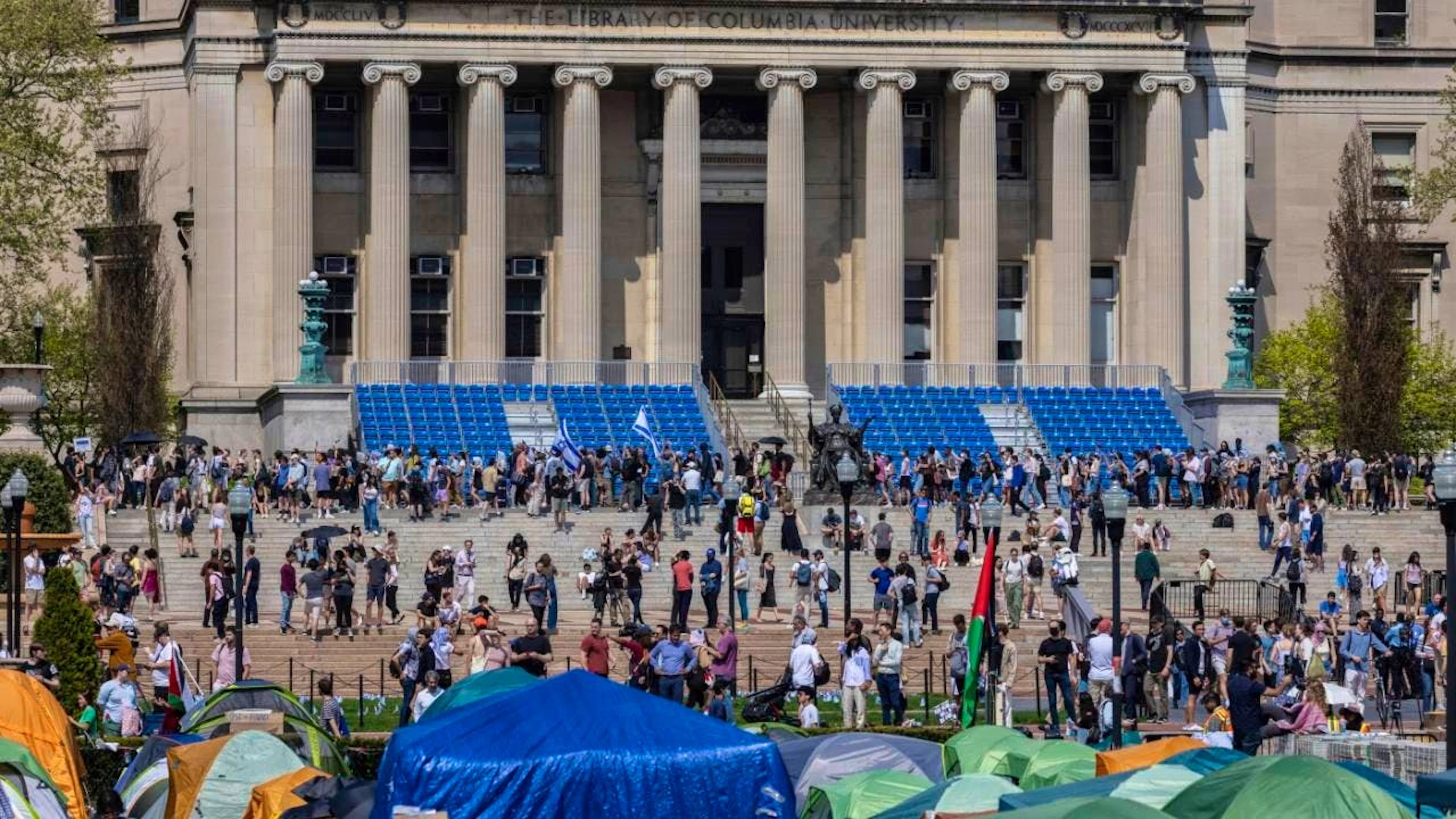 I manifestanti contro la guerra a Gaza accampati alla Columbia University (foto d'archivio)