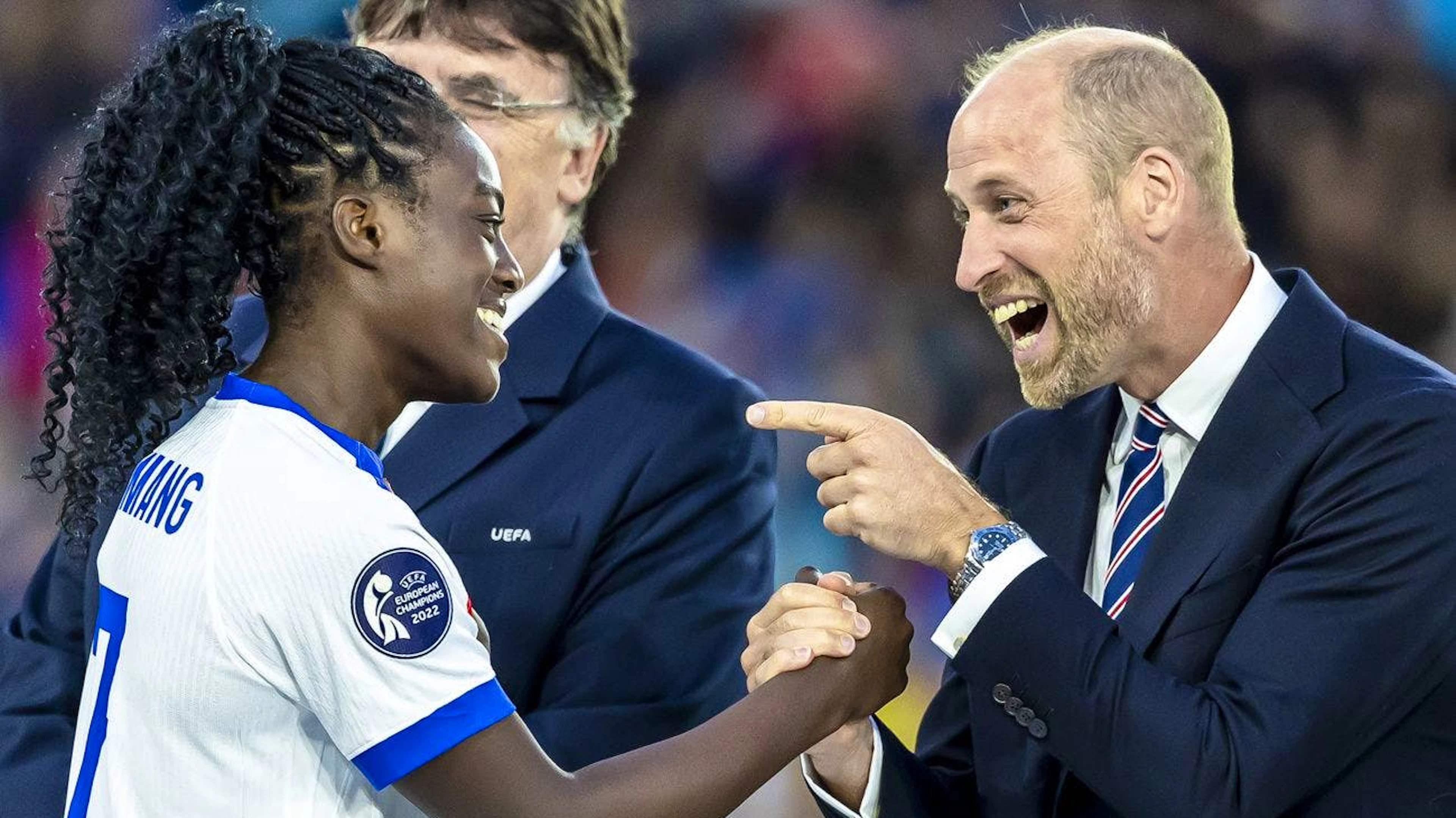 Le prince William, fils aîné du roi Charles III, était présent à Bâle dimanche soir pour soutenir les «Lionesses».