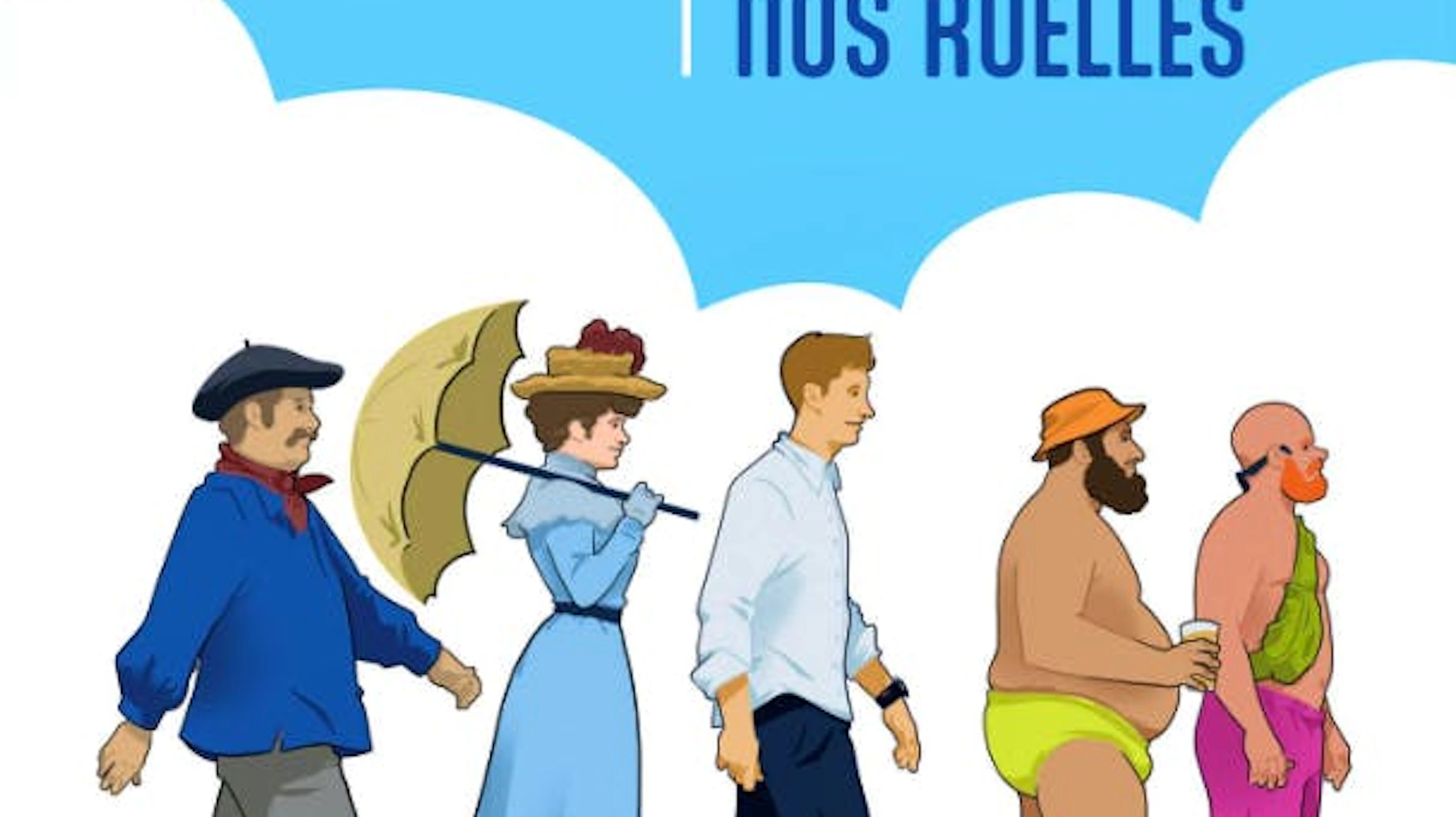 Les autorités jouent aussi la carte de l’humour grinçant. Les affiches visent non seulement les torses nus, mais aussi d'autres « fautes de goût » estivales comme les claquettes-chaussettes ou les sacs banane portés en travers du torse.