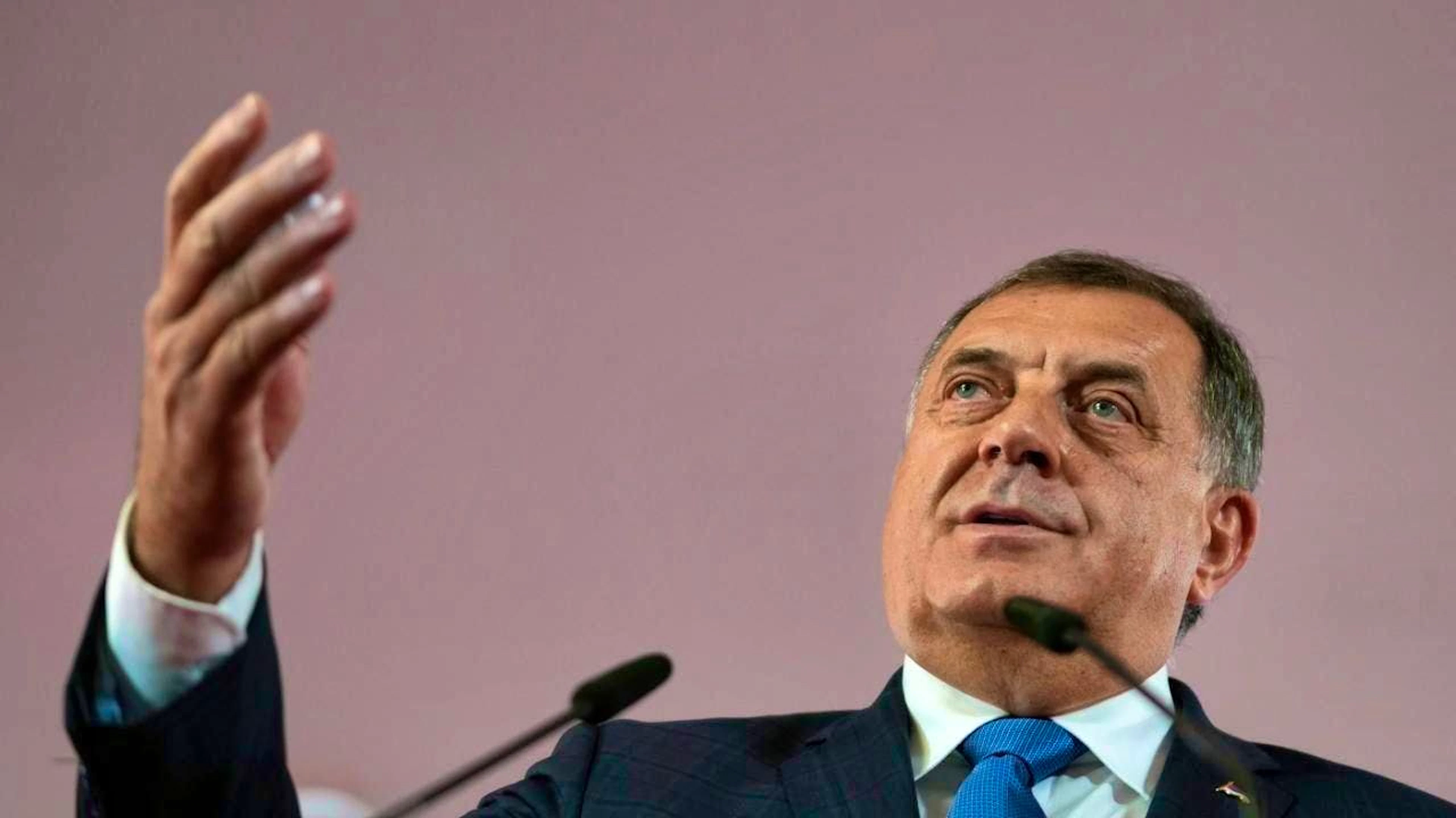 ARCHIVE - Bosnian Serb leader Milorad Dodik speaks during a press conference. Photo: Darko Vojinovic/AP/dpa/Archive photo