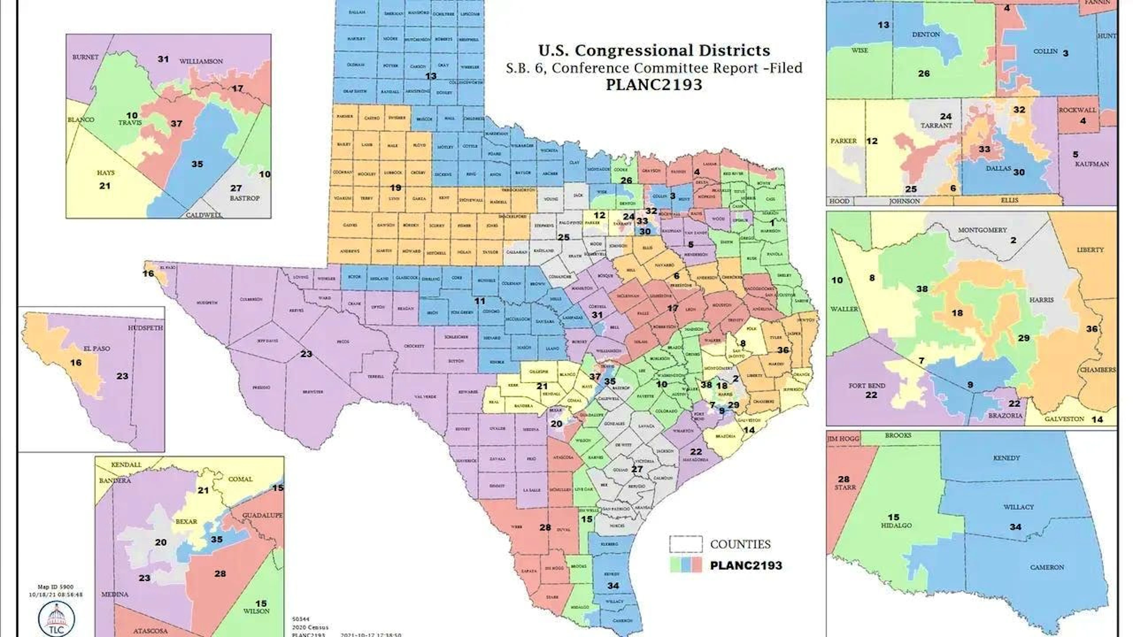 This is how the electoral districts in Texas are to be divided in future.