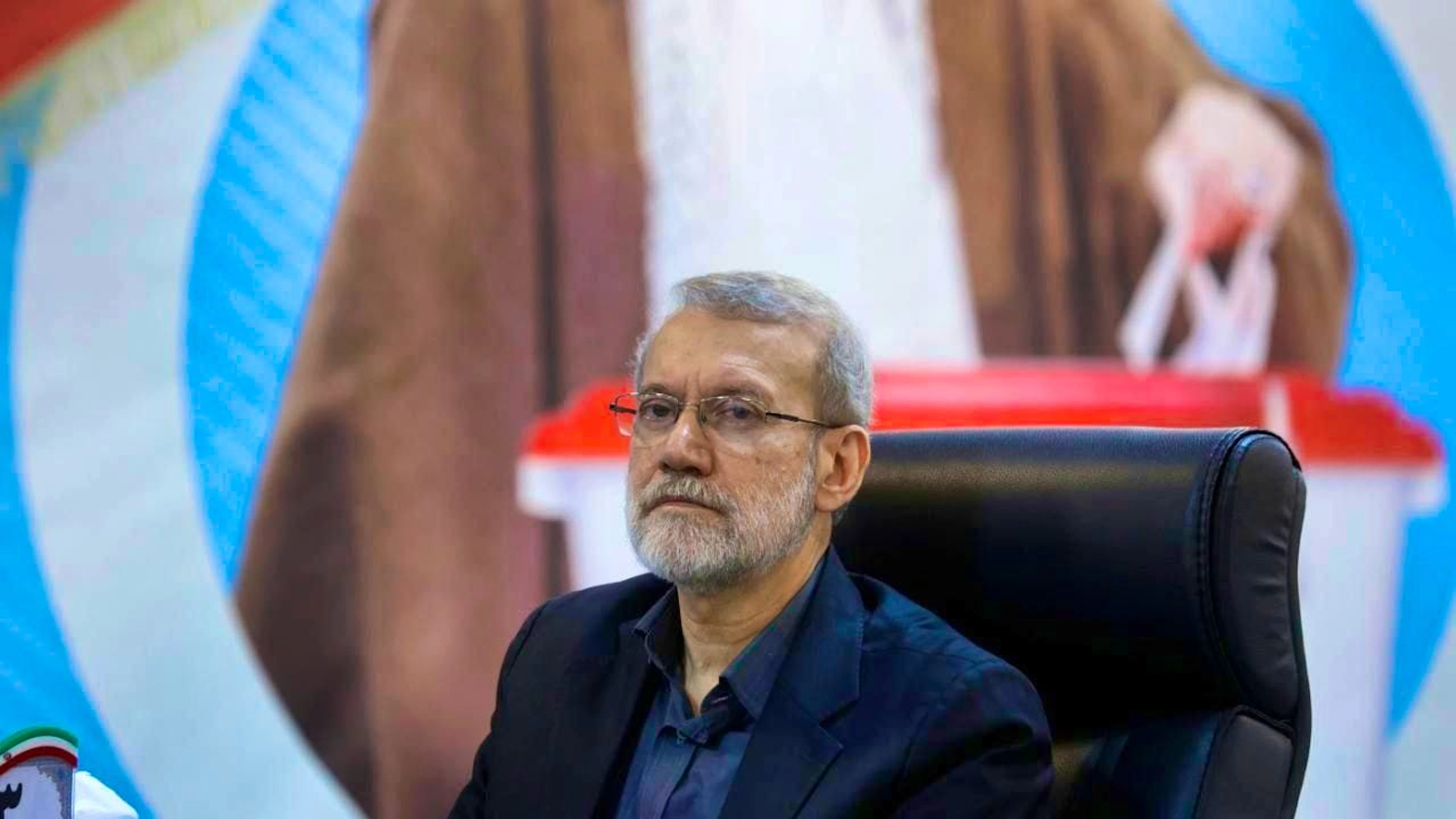 ARCHIVE - Former Iranian parliament speaker Ali Larijani sits at the Interior Ministry in Tehran as he registers his name as a candidate for the presidential elections on June 28, 2024. Photo: Uncredited/AP/dpa