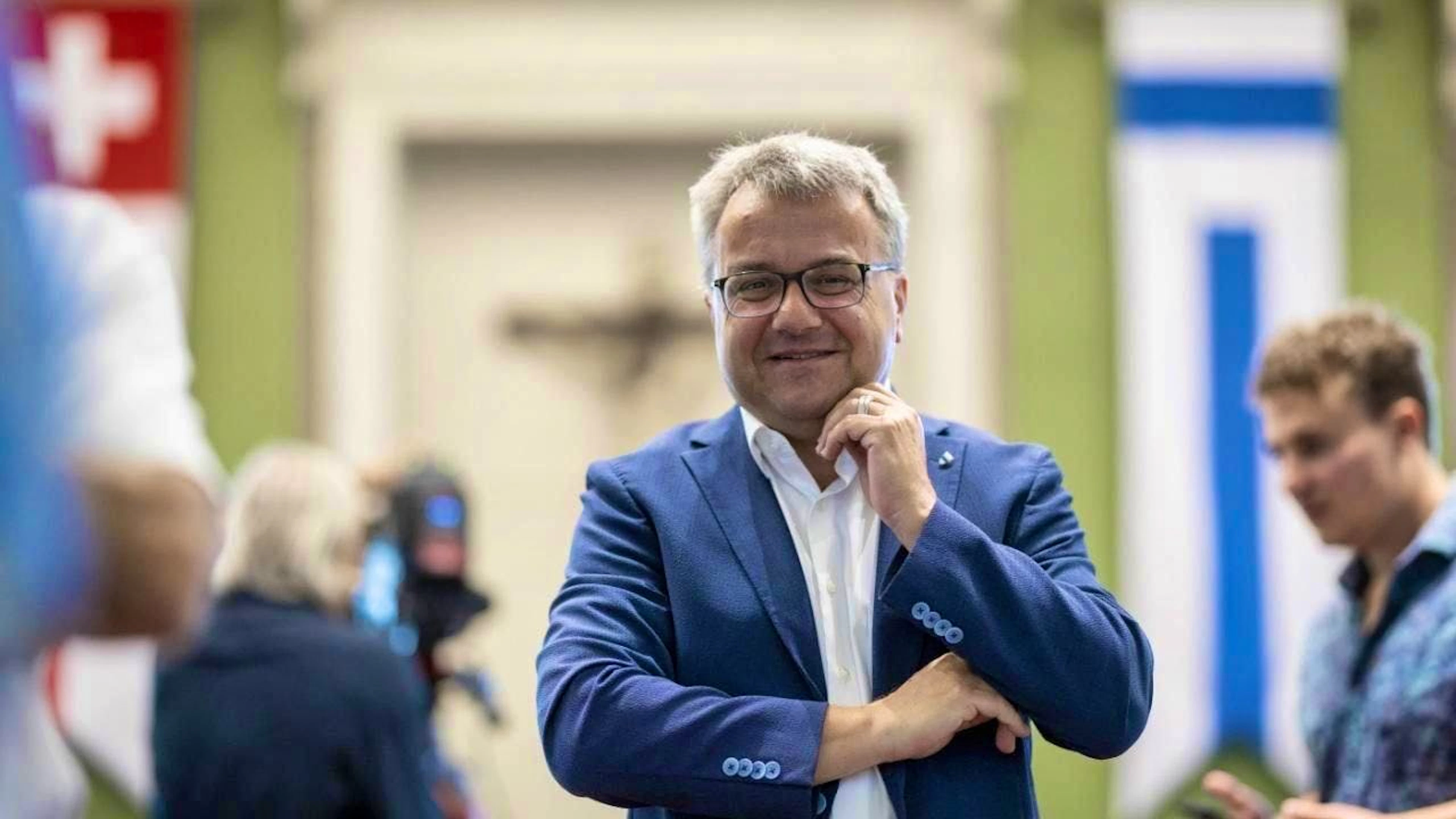 Andreas Hausheer in a good mood on Sunday after his victory in the by-election.