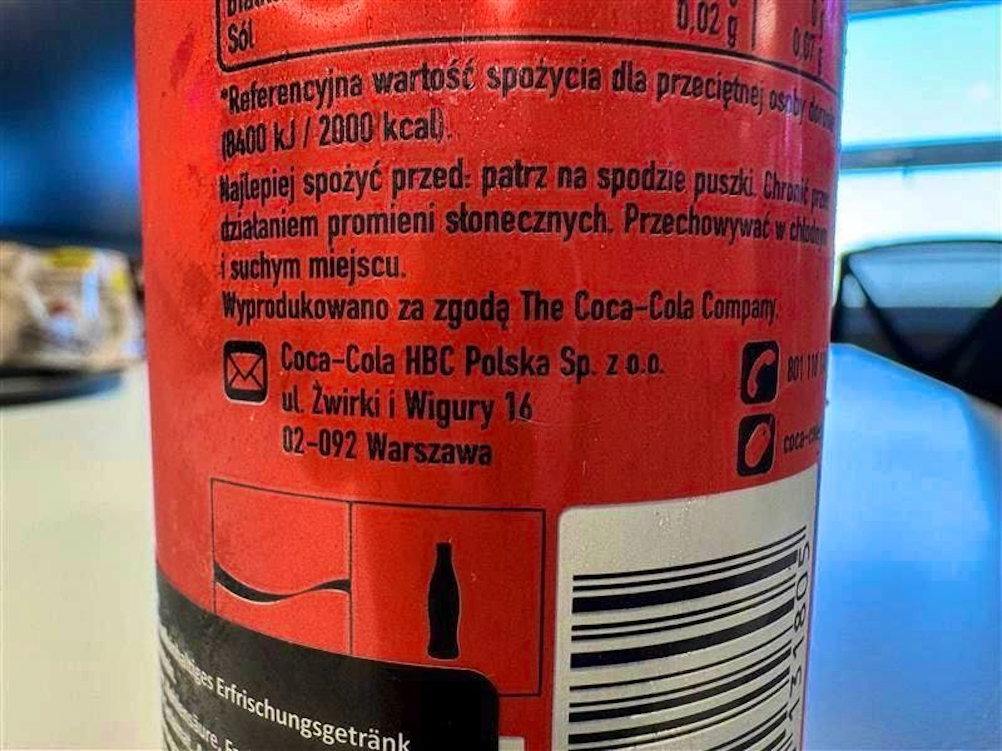 The back of the can shows where it comes from.