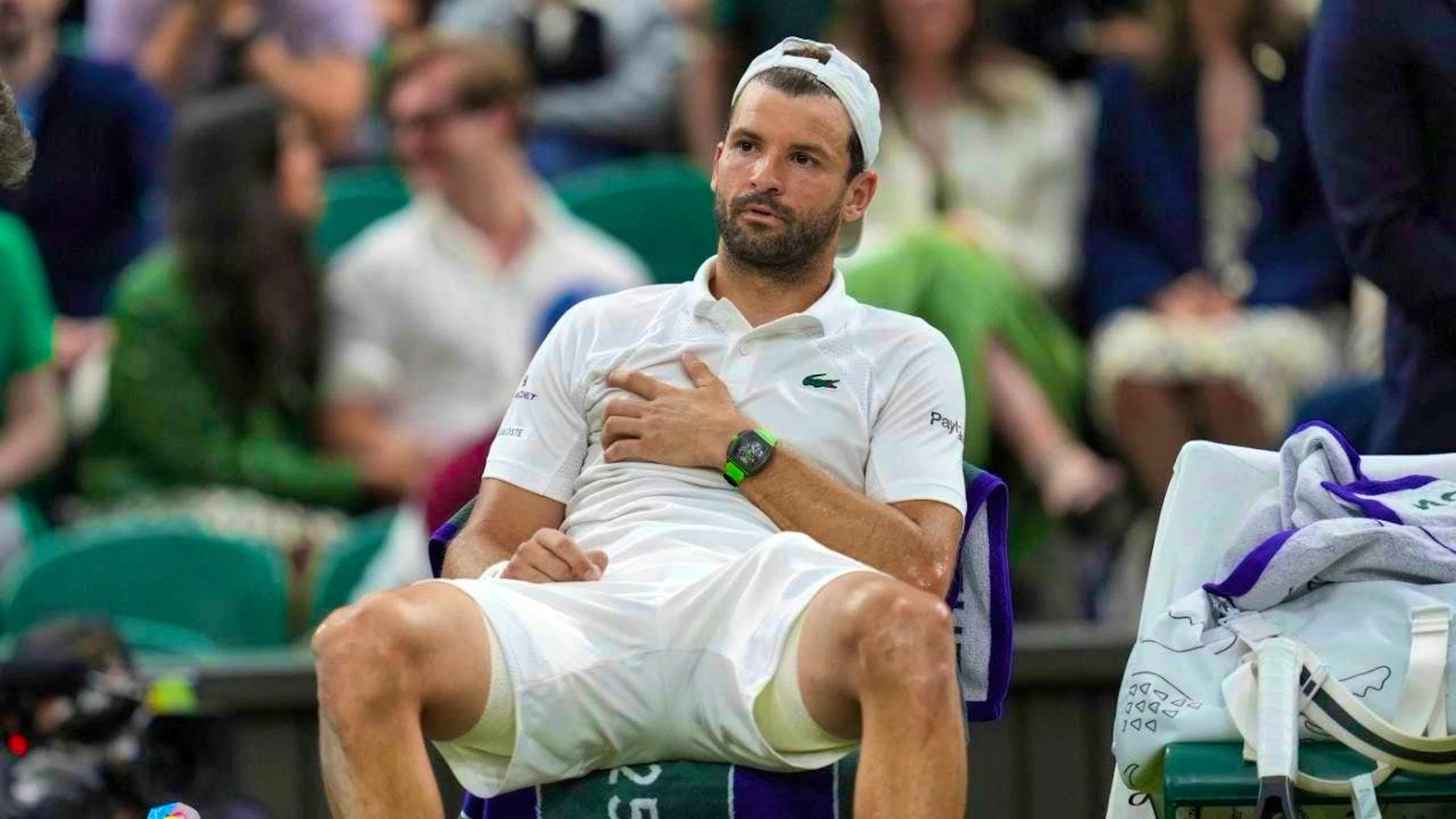 A pectoral muscle injury suffered at Wimbledon means Grigor Dimitrov will not be able to take part in the 2025 US Open