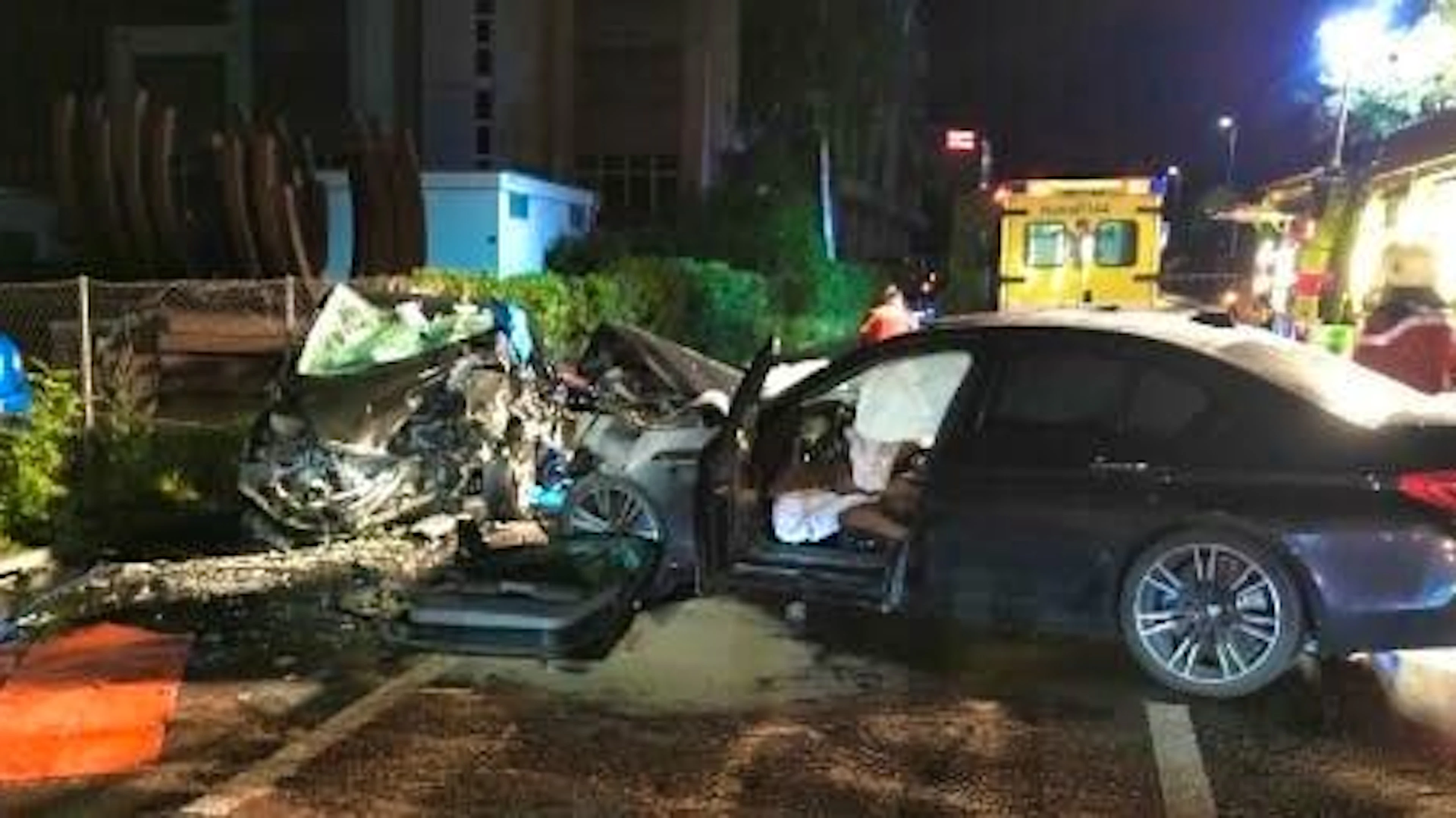 Two people were seriously injured in the accident.