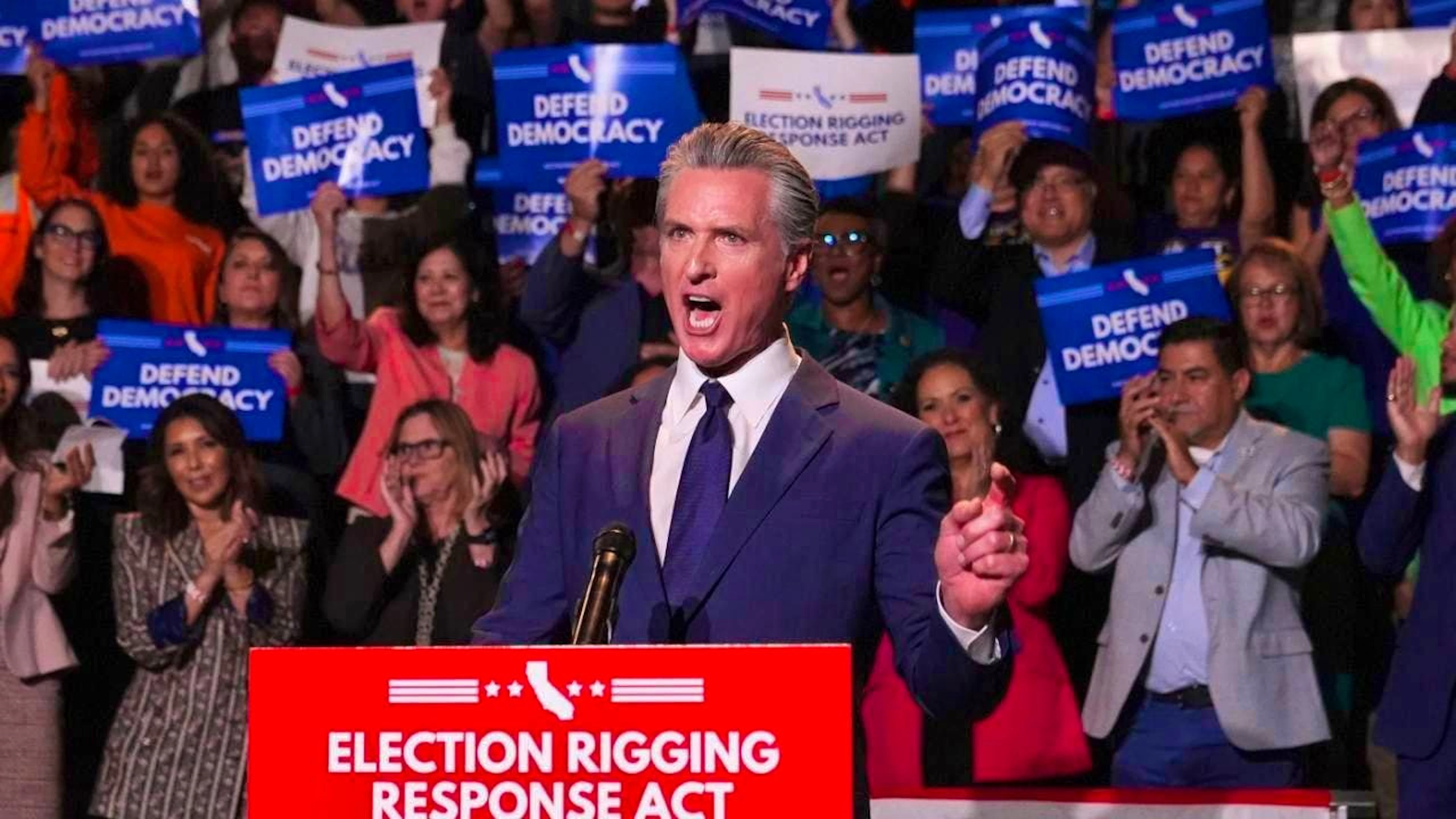California Governor Gavin Newsom speaks during a press conference. Photo: Marcio Jose Sanchez/AP/dpa