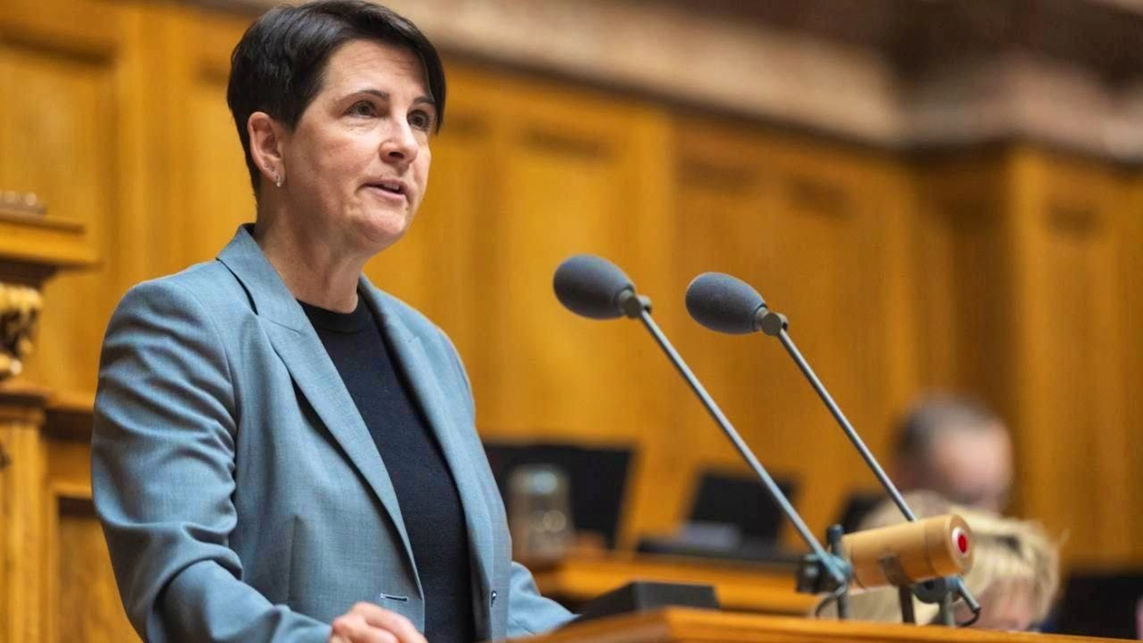 Zurich National Councillor Yvonne Bürgin is running for the presidency of the Center Party parliamentary group. (Archive)