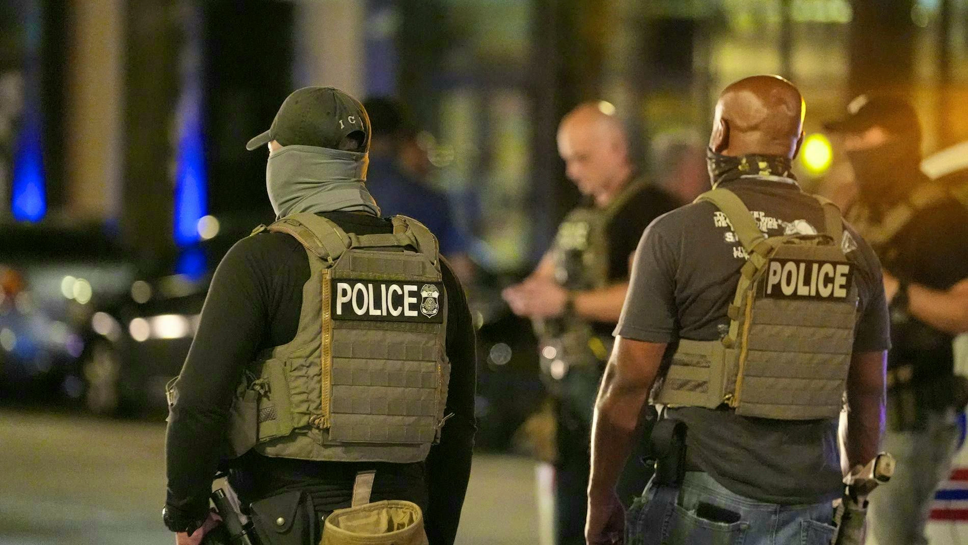 Masked agents on the streets of Washington.