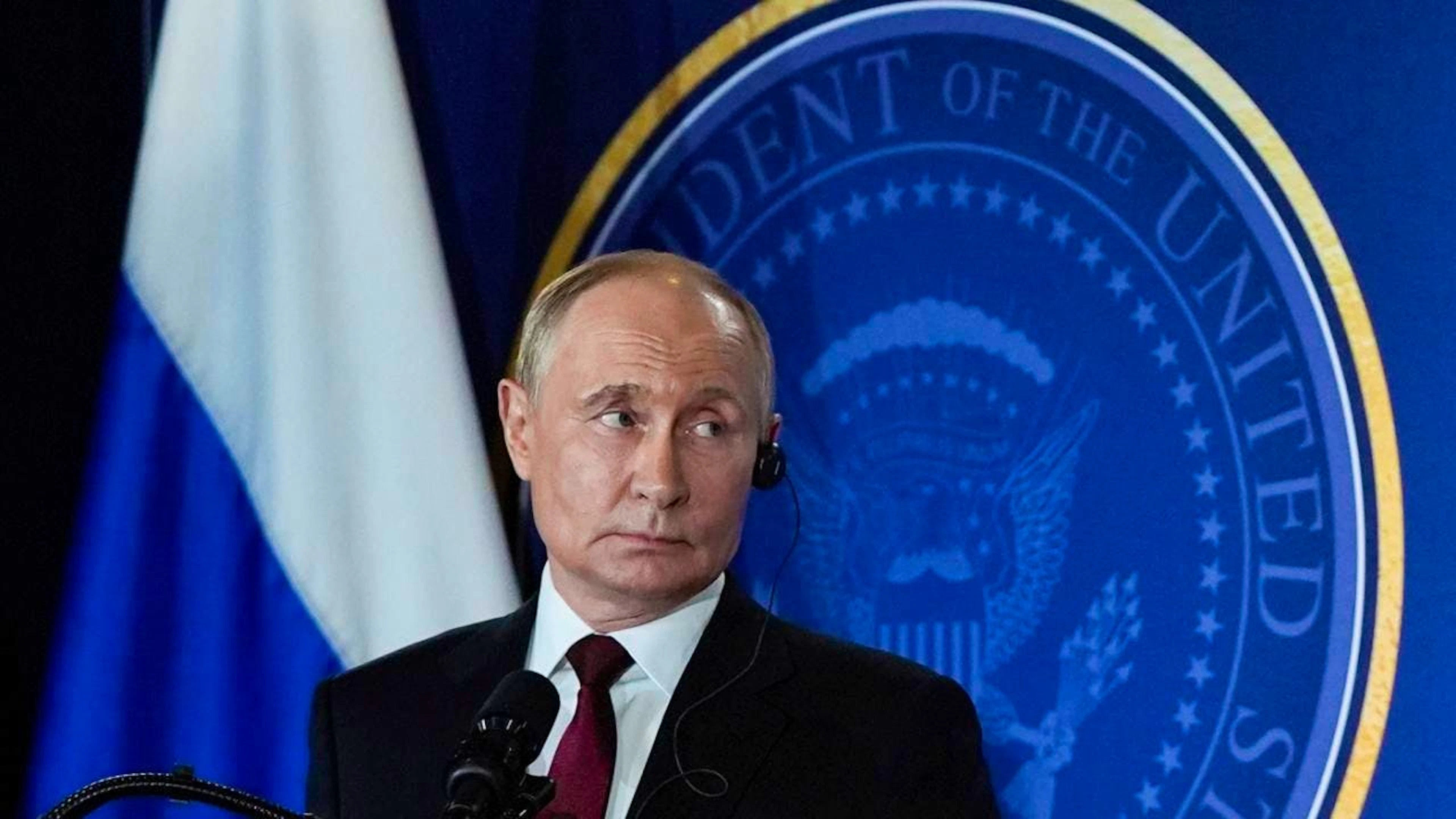 Der russische Präsident Wladimir Putin während einer Pressekonferenz. Foto: Julia Demaree Nikhinson/AP/dpa
