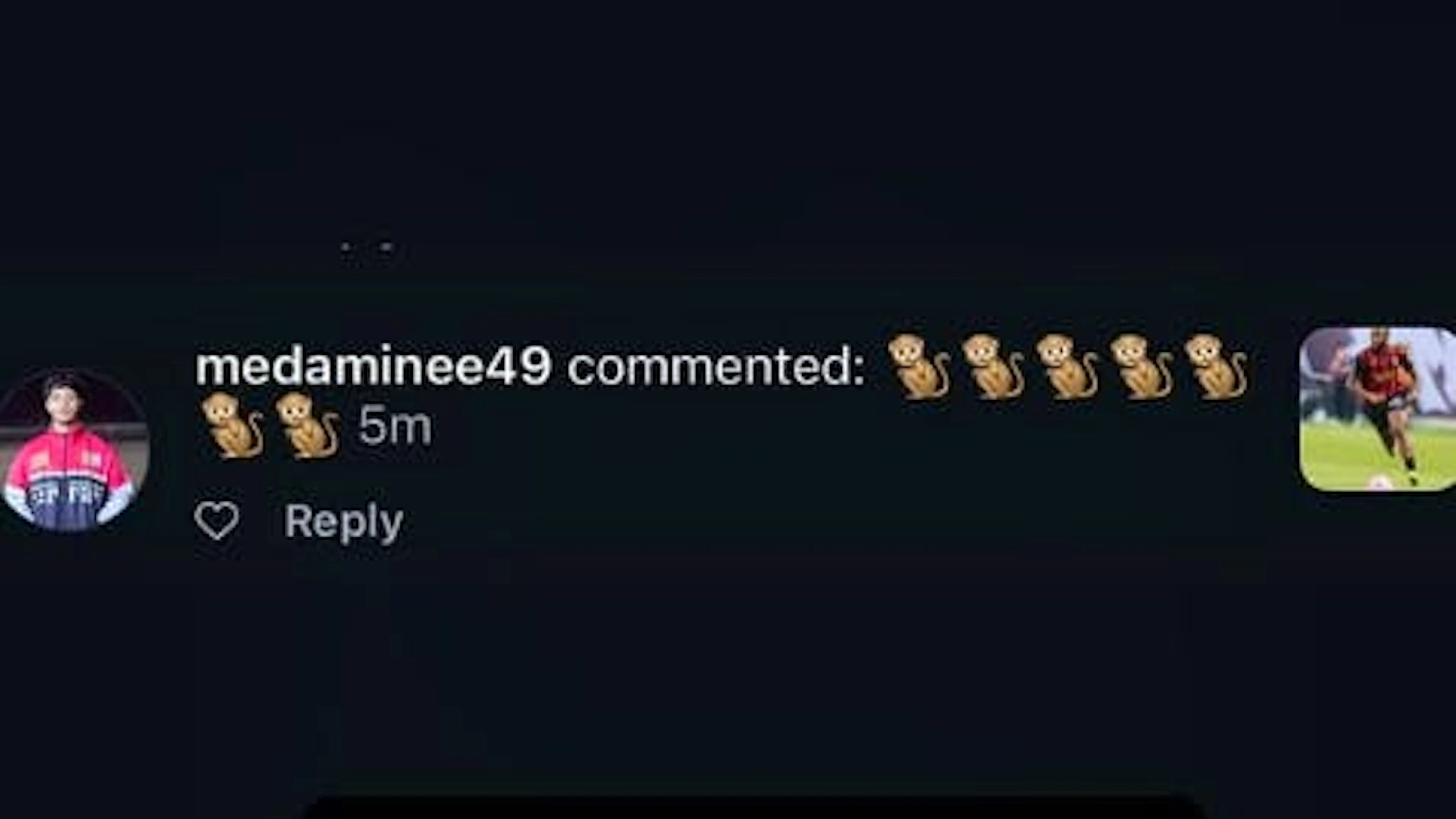 Antoine Semenyos Post von einem rassistischen Kommentar auf Instagram.