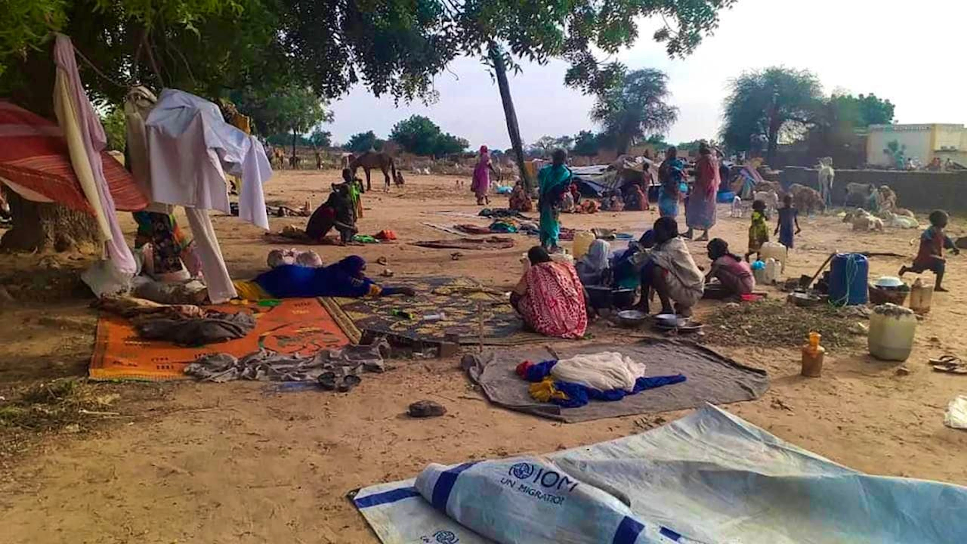 ARCHIVE - People from West Darfur after fleeing violent attacks. A bloody civil war has been raging in Sudan since April 2023, forcing more than twelve million people to flee. Photo: Mustafa Younes/dpa