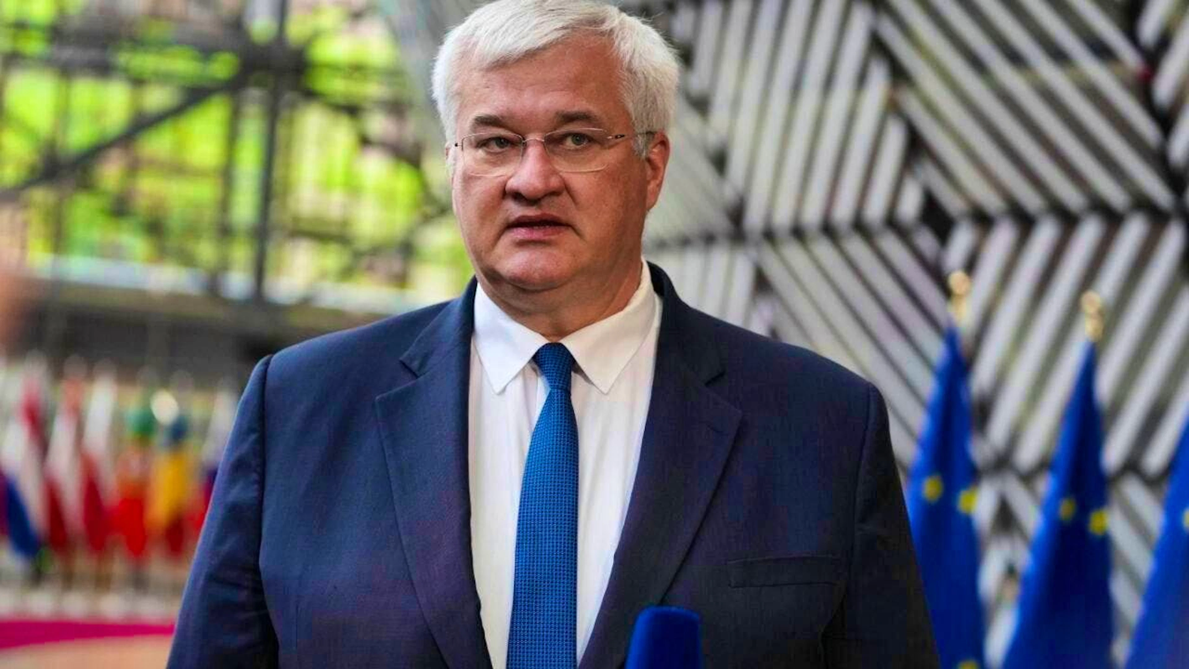 ARCHIVE - Ukrainian Foreign Minister Andriy Sybiha arrives for the meeting of EU foreign ministers at the European Council building in Brussels. Photo: Virginia Mayo/Pool AP/dpa/Archive