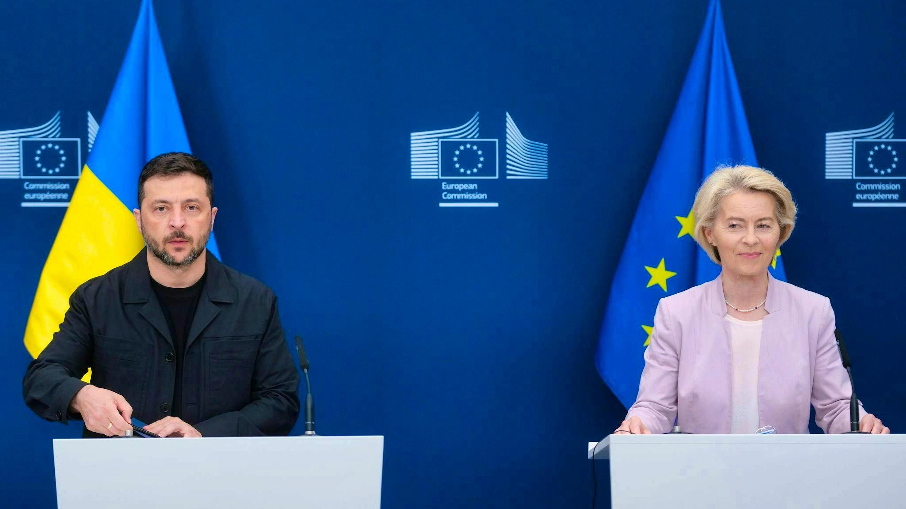 EU Commission President Ursula von der Leyen is traveling with him on Monday.