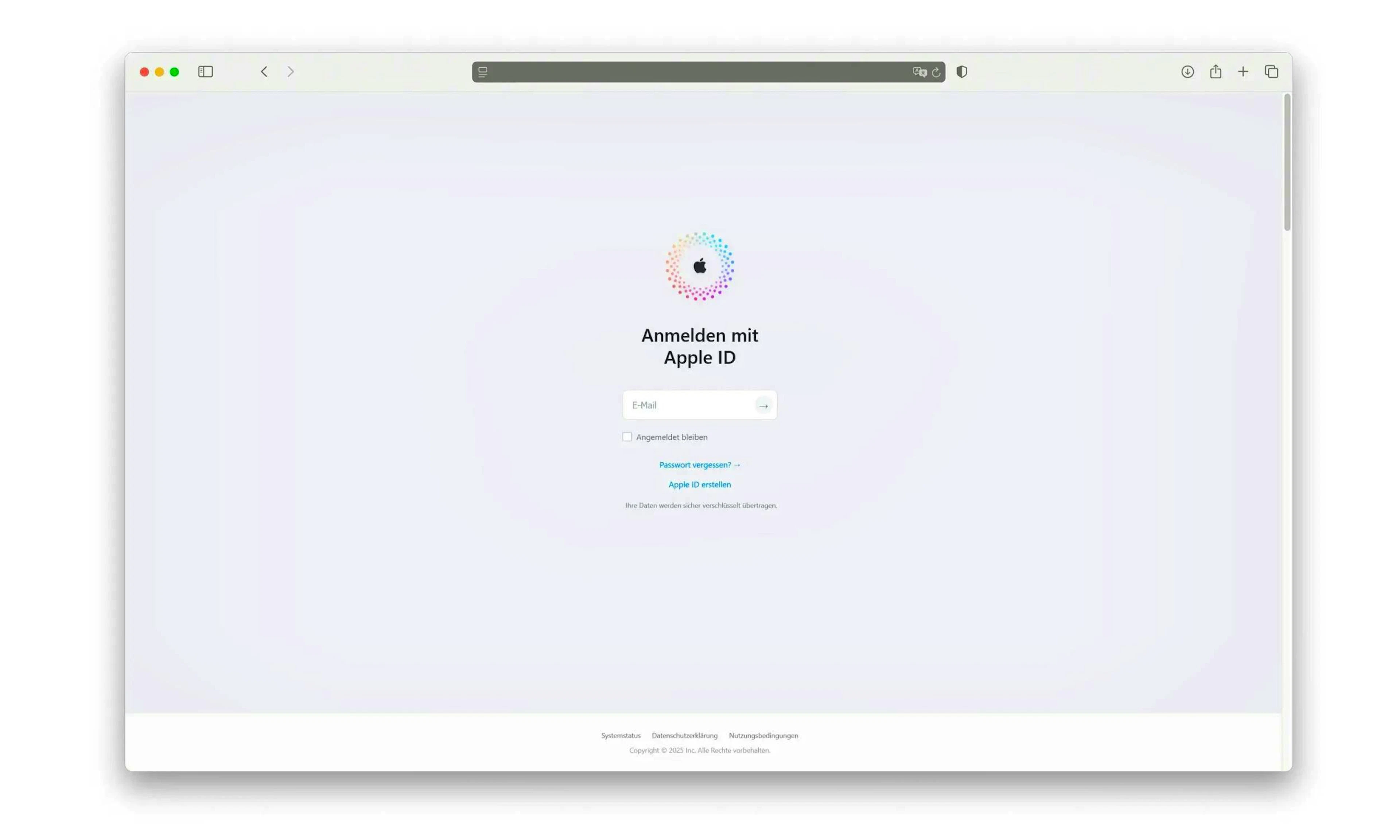 This is what the fraudulent login page looks like.