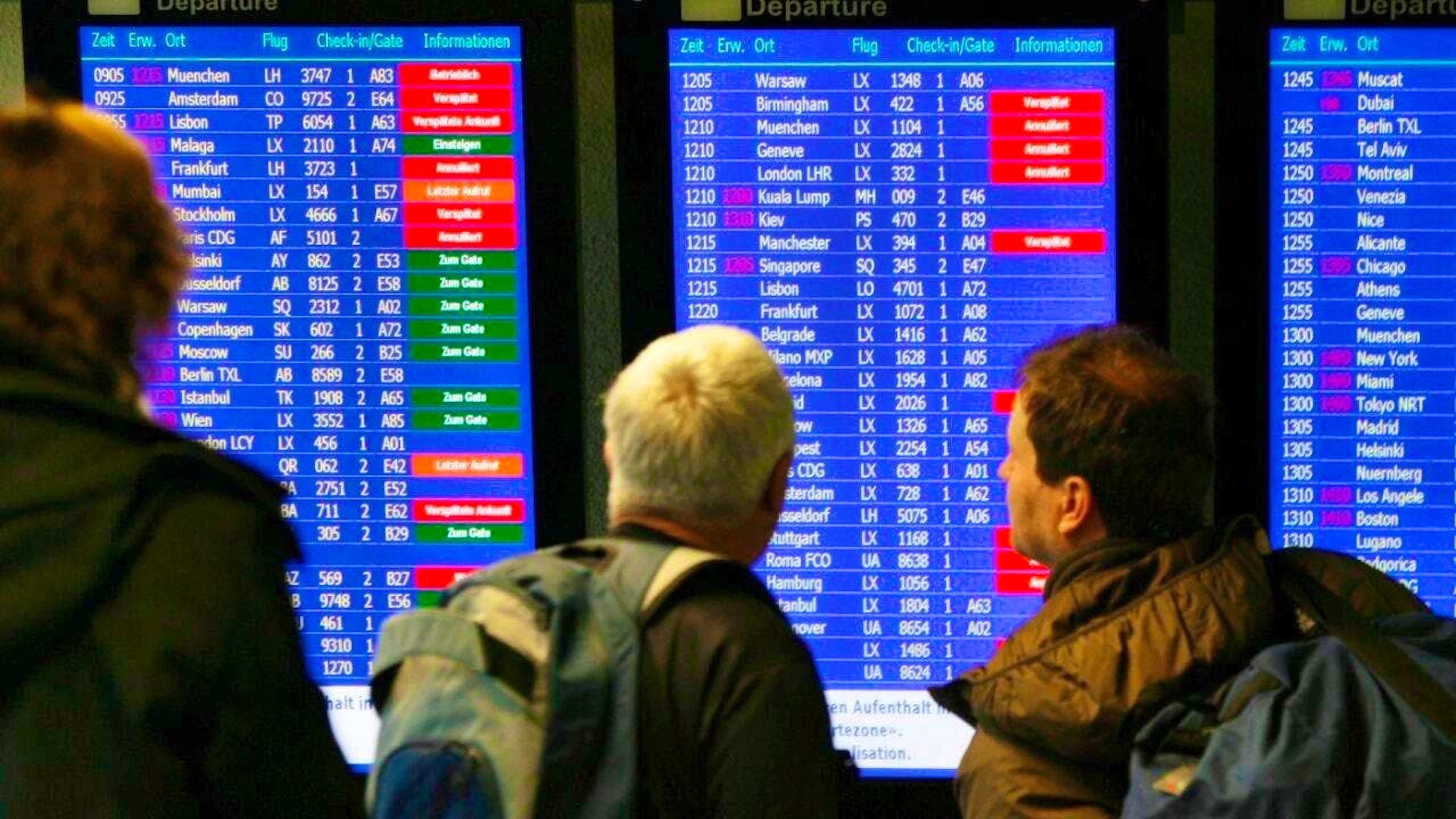 Delays at Zurich Airport: instead of 44 minutes as in the previous year, travelers only had to wait an average of 38 minutes for their delayed departure this summer. (archive image)