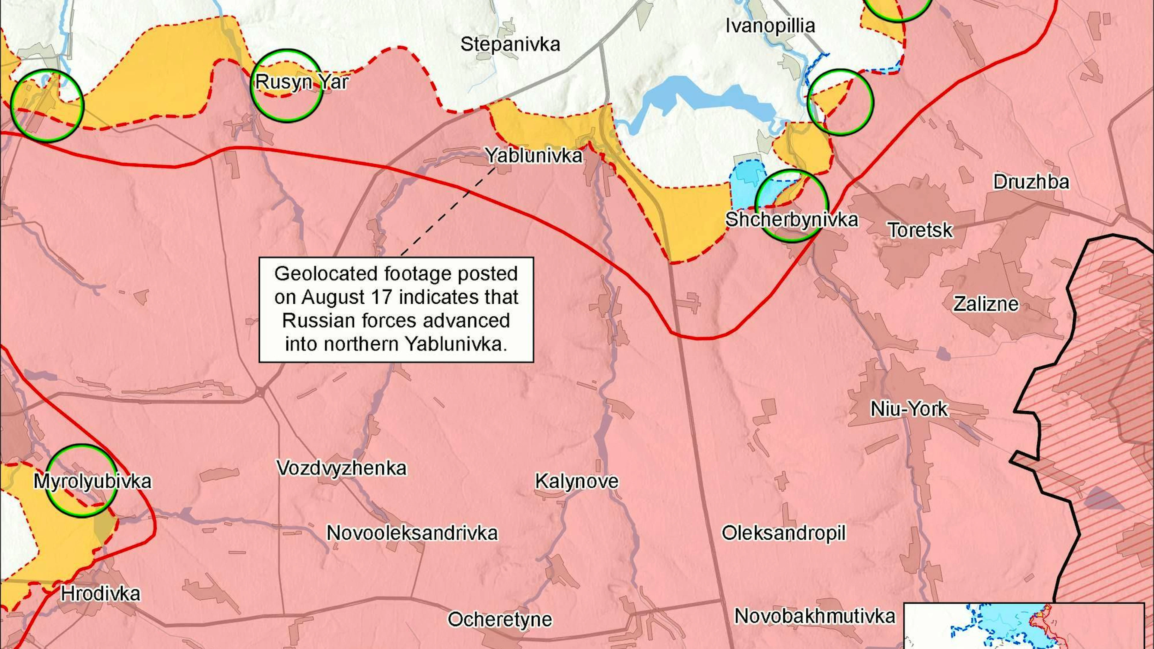 Toretsk and Kostyantynivka.