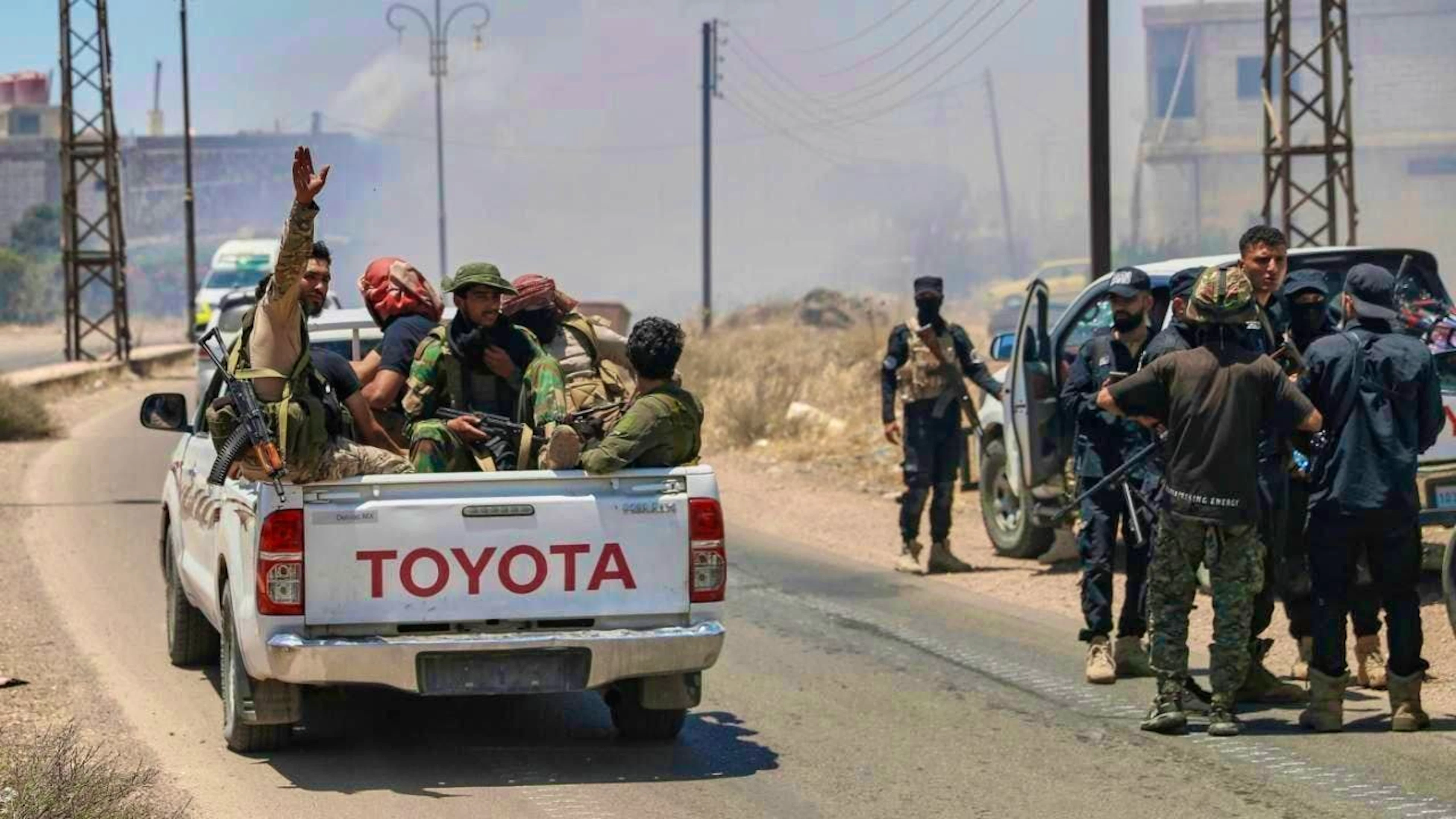 ARCHIVE - Syrian government troops gather in a village on the outskirts of the town of Suweida. Photo: Ghaith Alsayed/AP/dpa