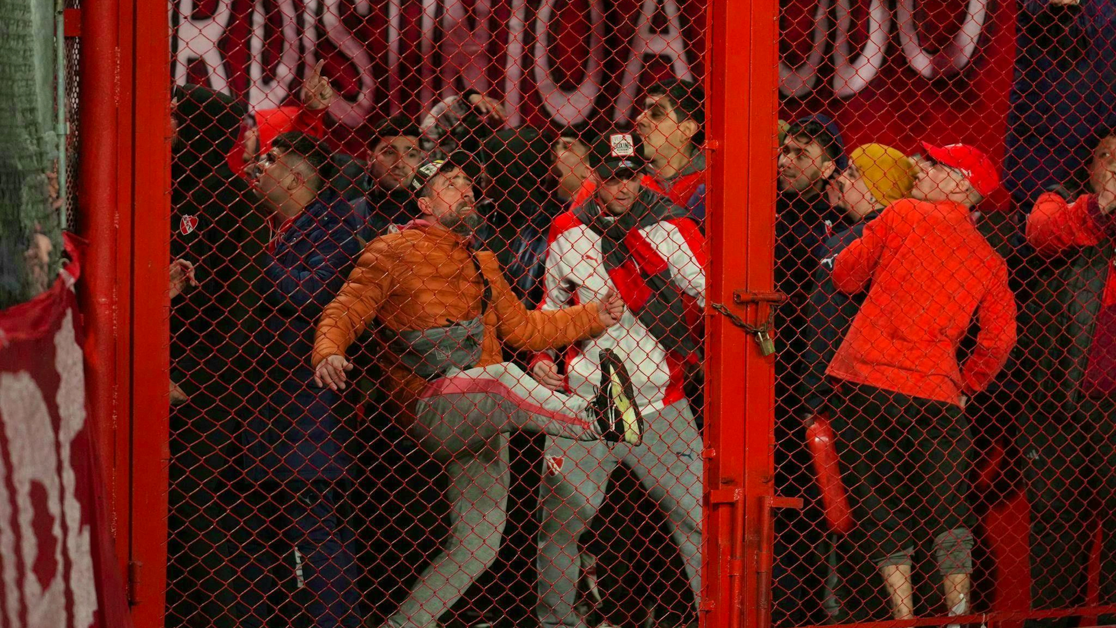 Angry fans: clashes broke out at the Copa Sudamericana.