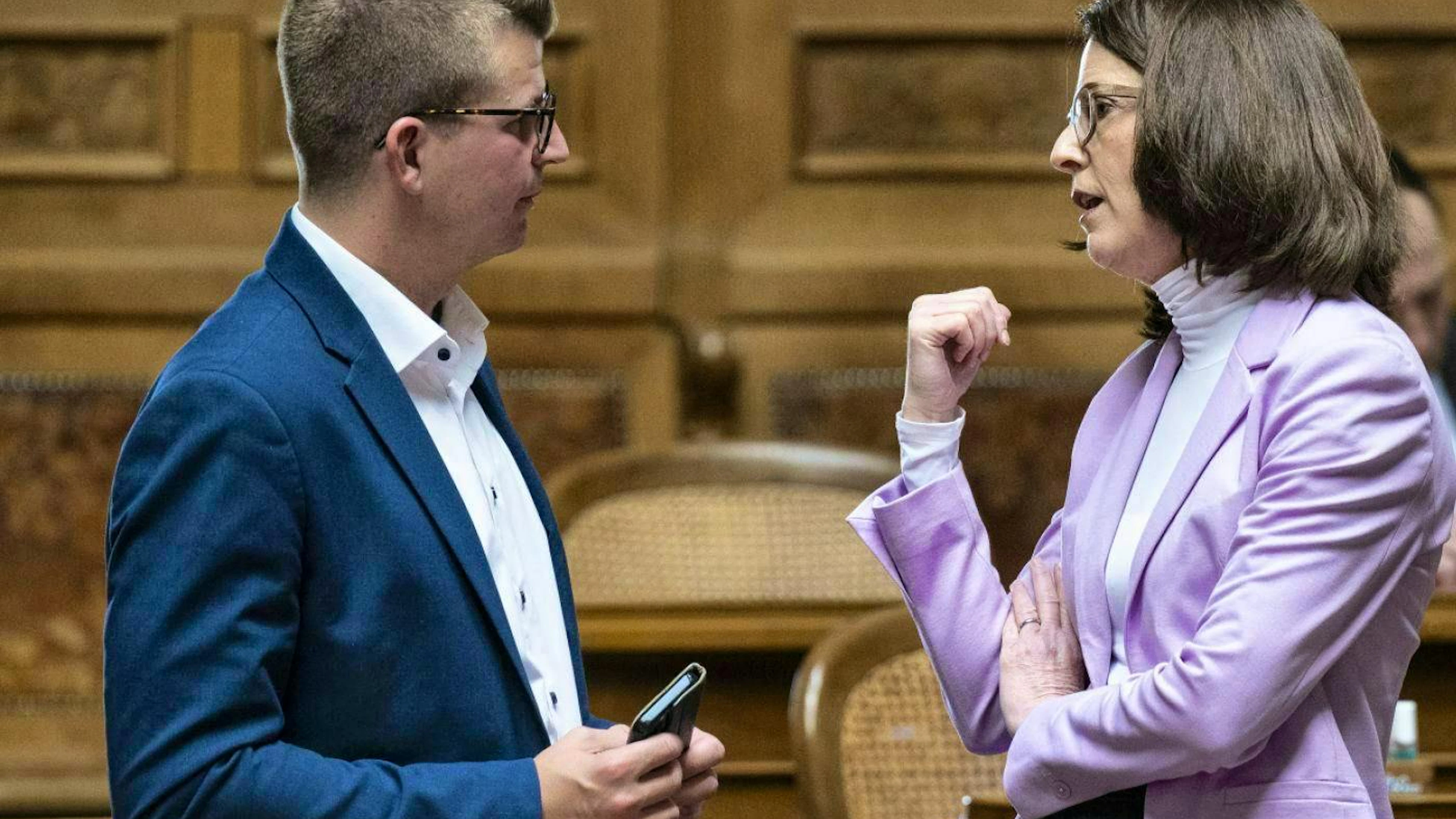 Mike Egger, SVP-SG, and Susanne Vincenz-Stauffacher, FDP-SG, discuss in parliament and, according to "20 Minuten", also at the family table. (archive picture)