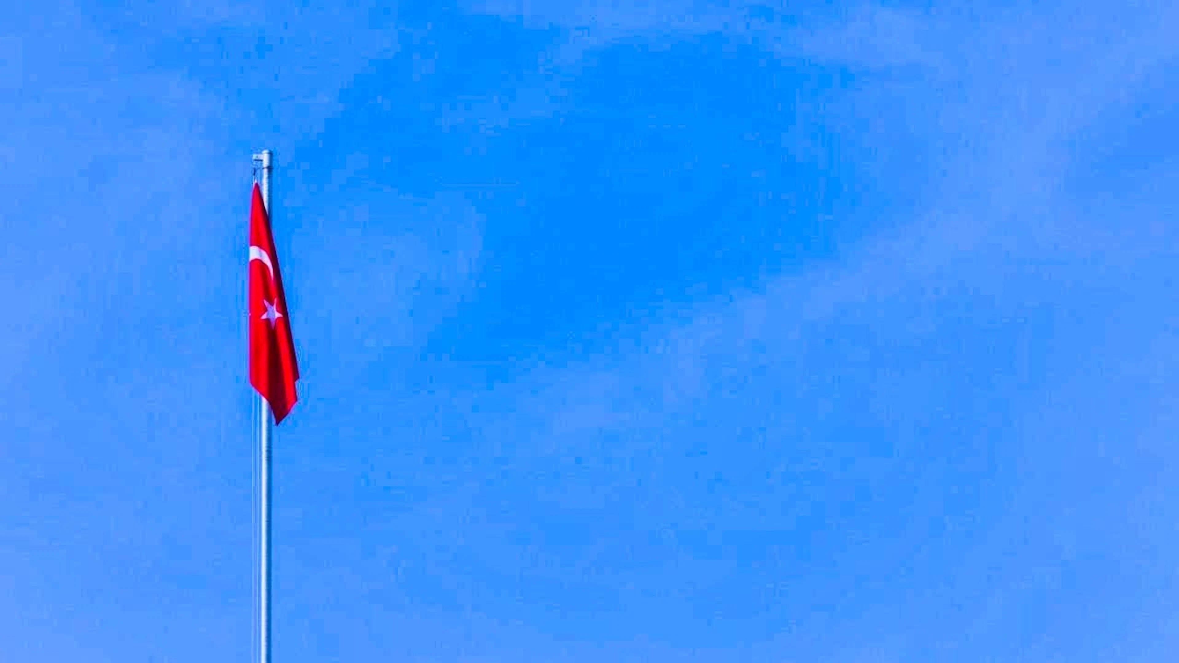 ARCHIVE - The Turkish flag flies at the Turkish Consulate General at the start of the elections for the 2024 parliamentary and presidential elections in Turkey. Photo: Rolf Vennenbernd/dpa