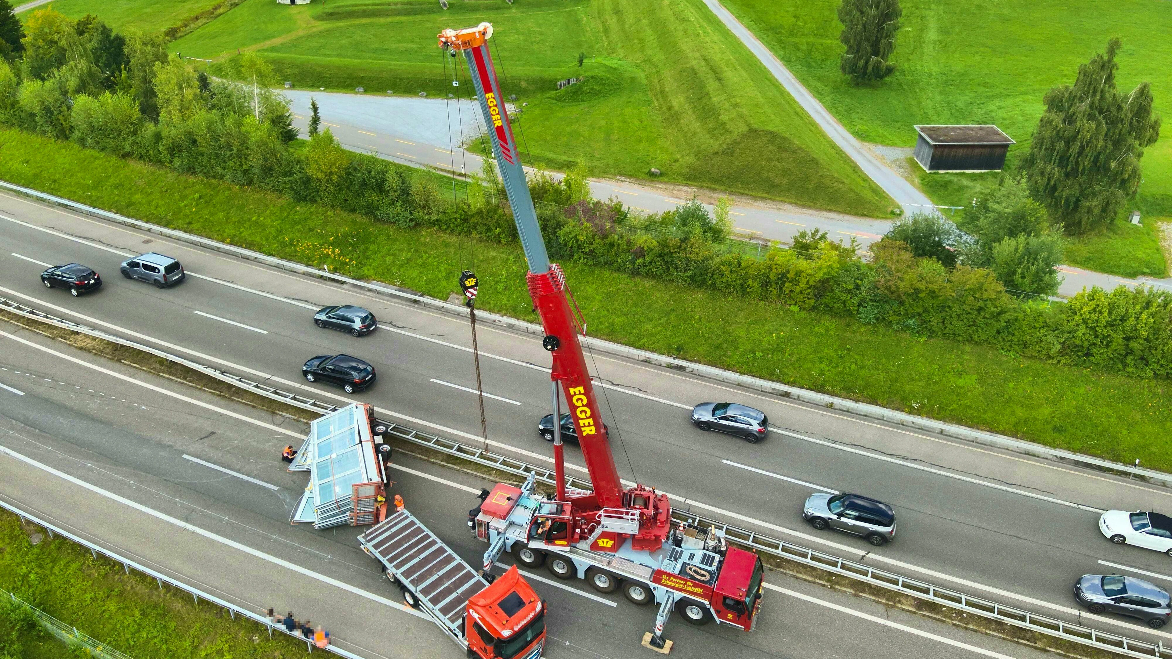 A 63-year-old driver of a truck with a trailer skidded on the A1 at around 3.40 p.m. on August 22.