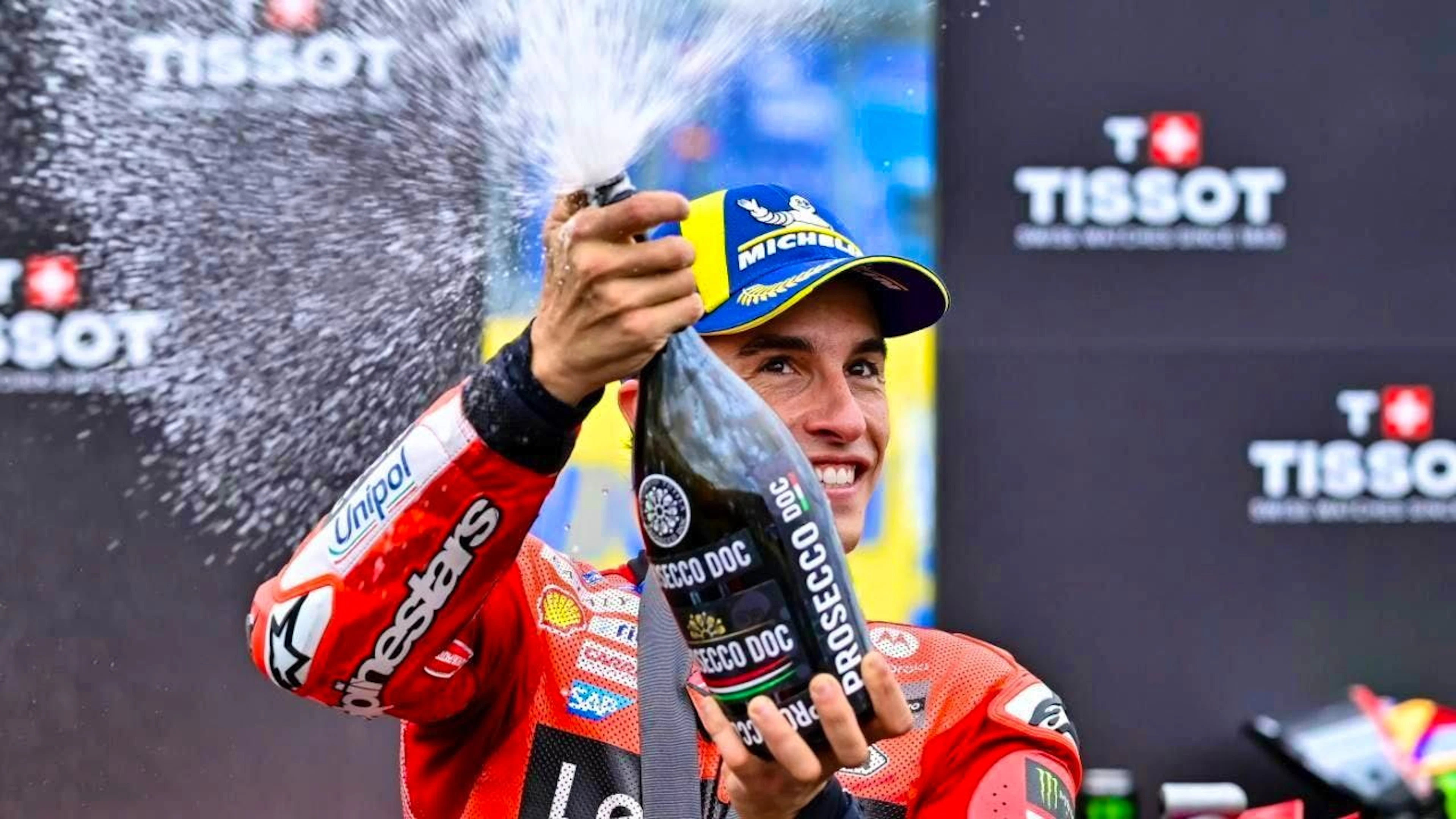 Marc Marquez celebrates his 7th GP win in a row in Hungary