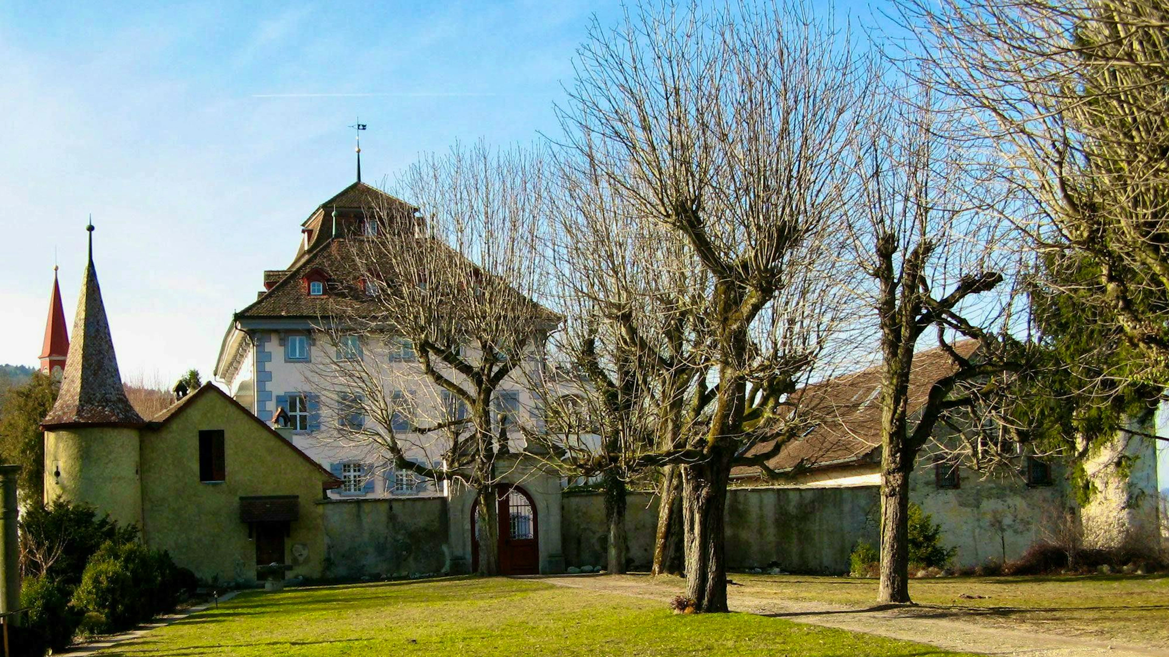 Nine bedrooms and six living rooms and salons: Hilfikon Castle seen from the south side.