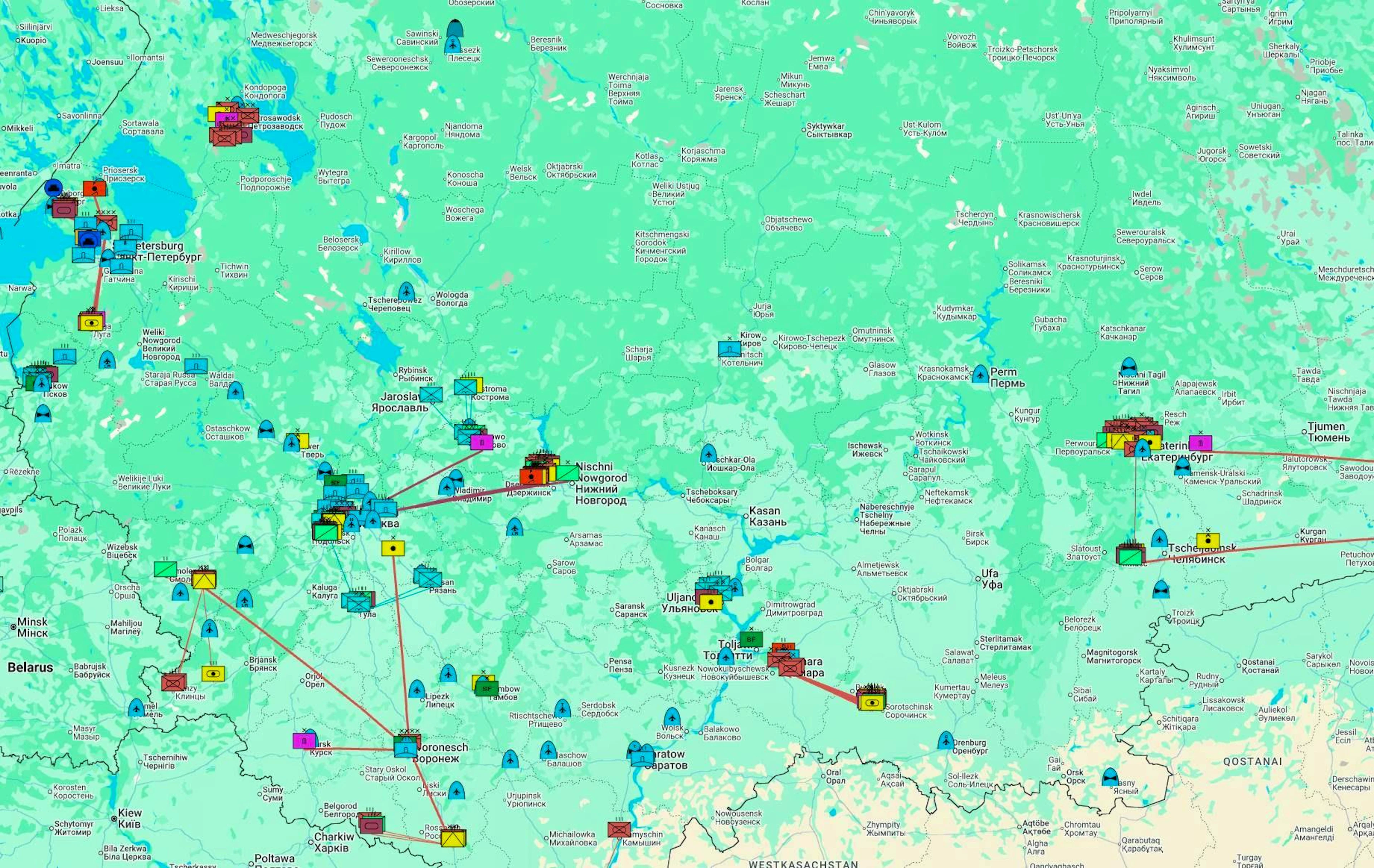 Military facilities within range of the Flamingo - <a target="_blank" rel="nofollow" href="https://gfsis.org.ge/maps/russian-military-forces">click here</a> for the map.