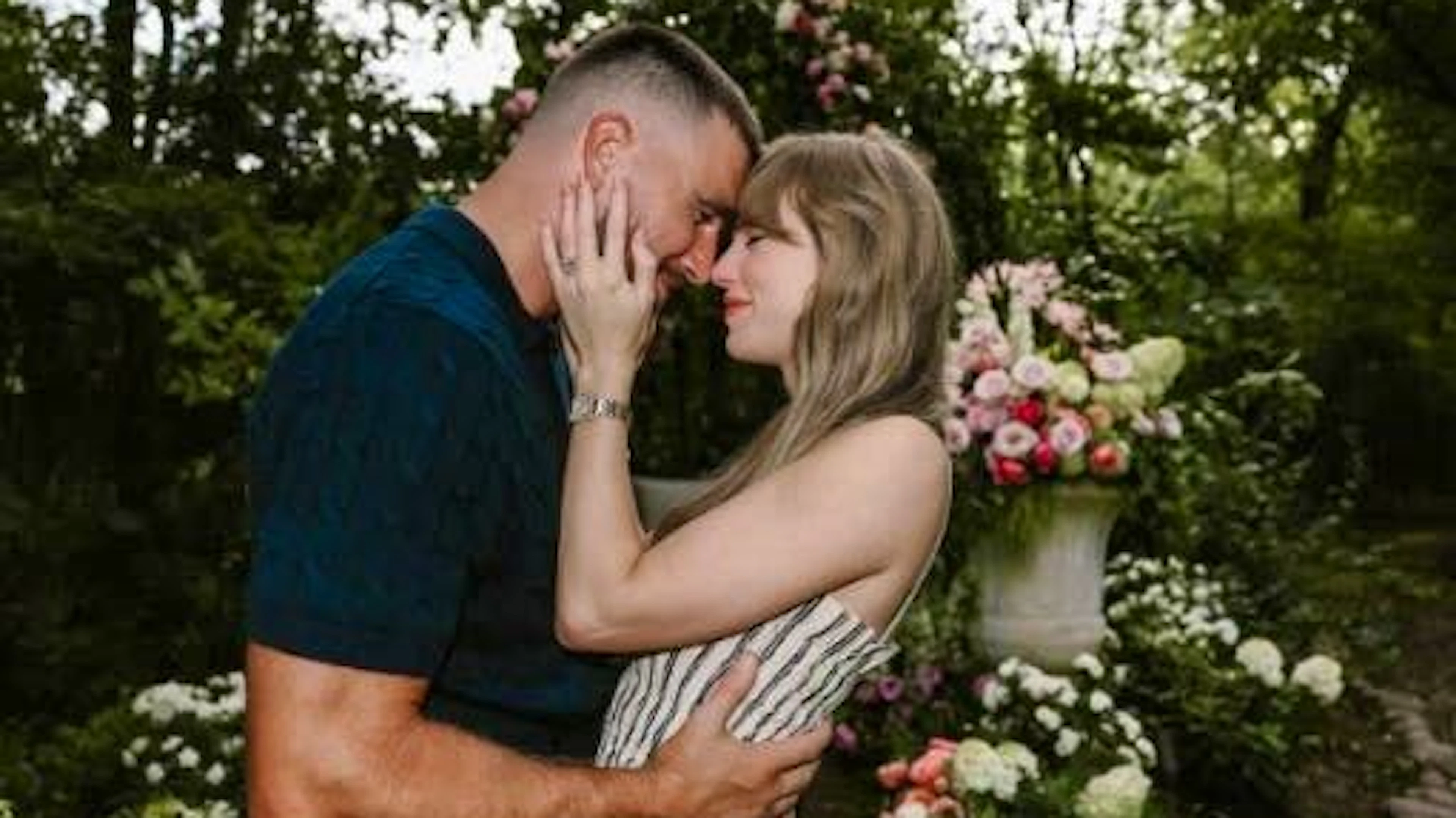Taylor Swift and Travis Kelce have got engaged and celebrated the move with romantic pictures on Instagram.