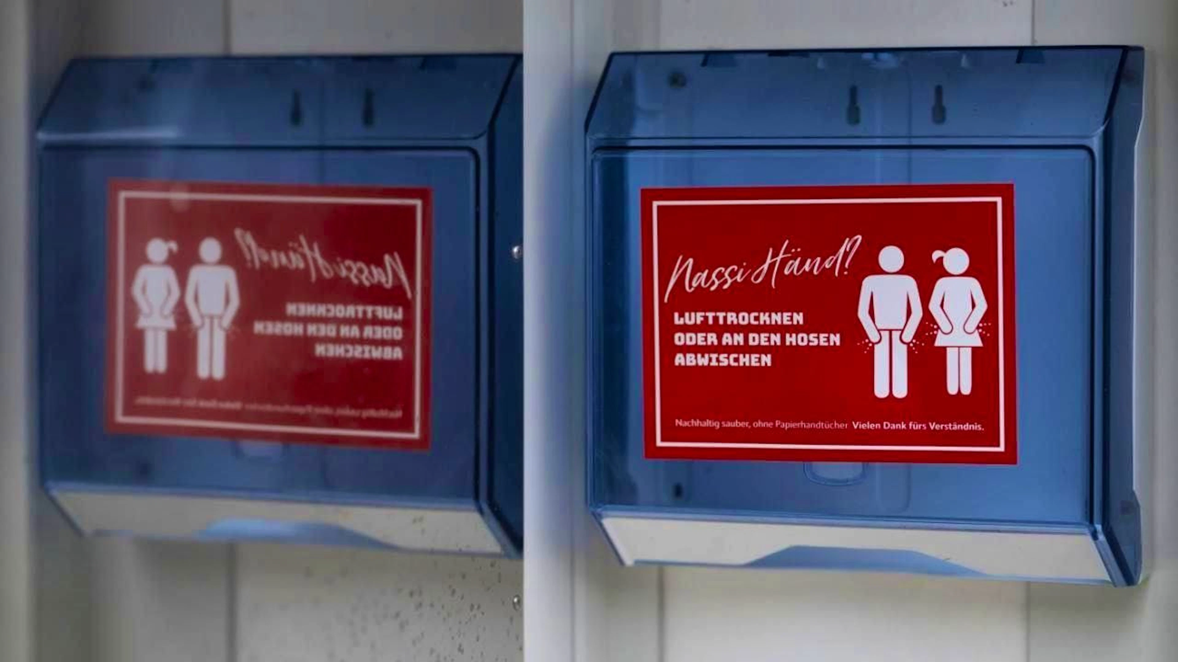 At the ESAF in Mollis, hand drying towels will not be used for sustainability reasons. Instead, visitors should wipe their hands on their pants.