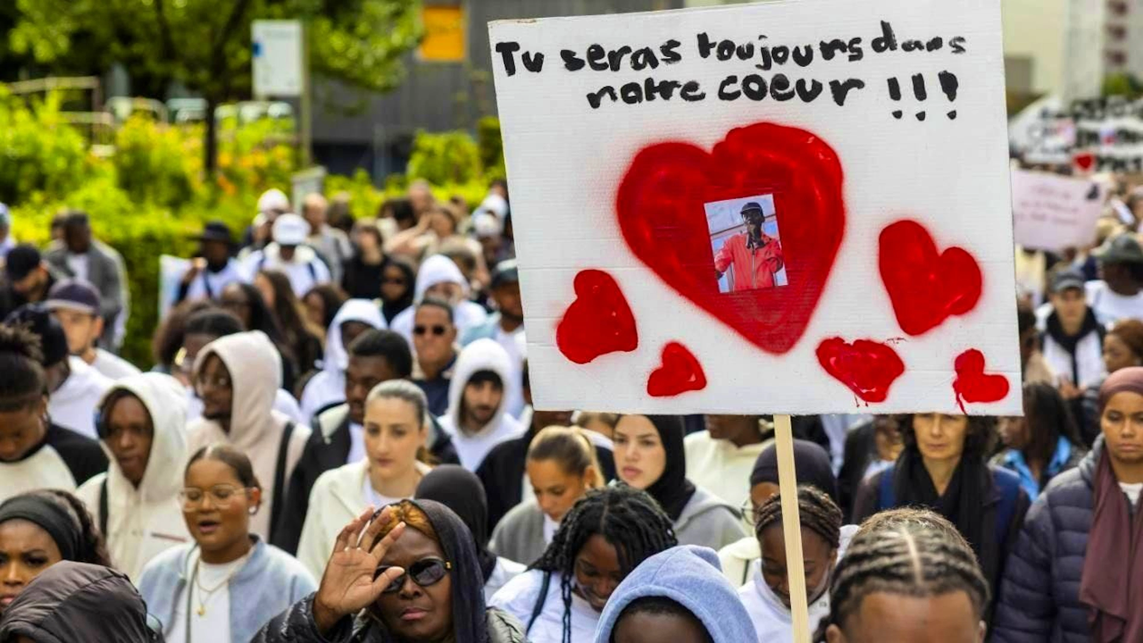 Hundreds took part in the silent march in Lausanne for the teenager who died in the accident.