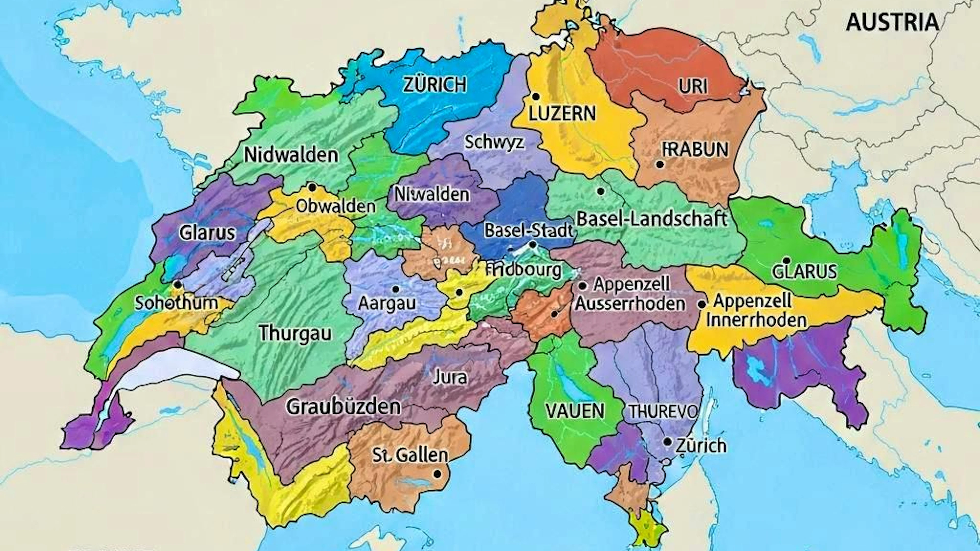 È tutto un po' confuso: come Gemini di Google disegna una mappa della Svizzera.