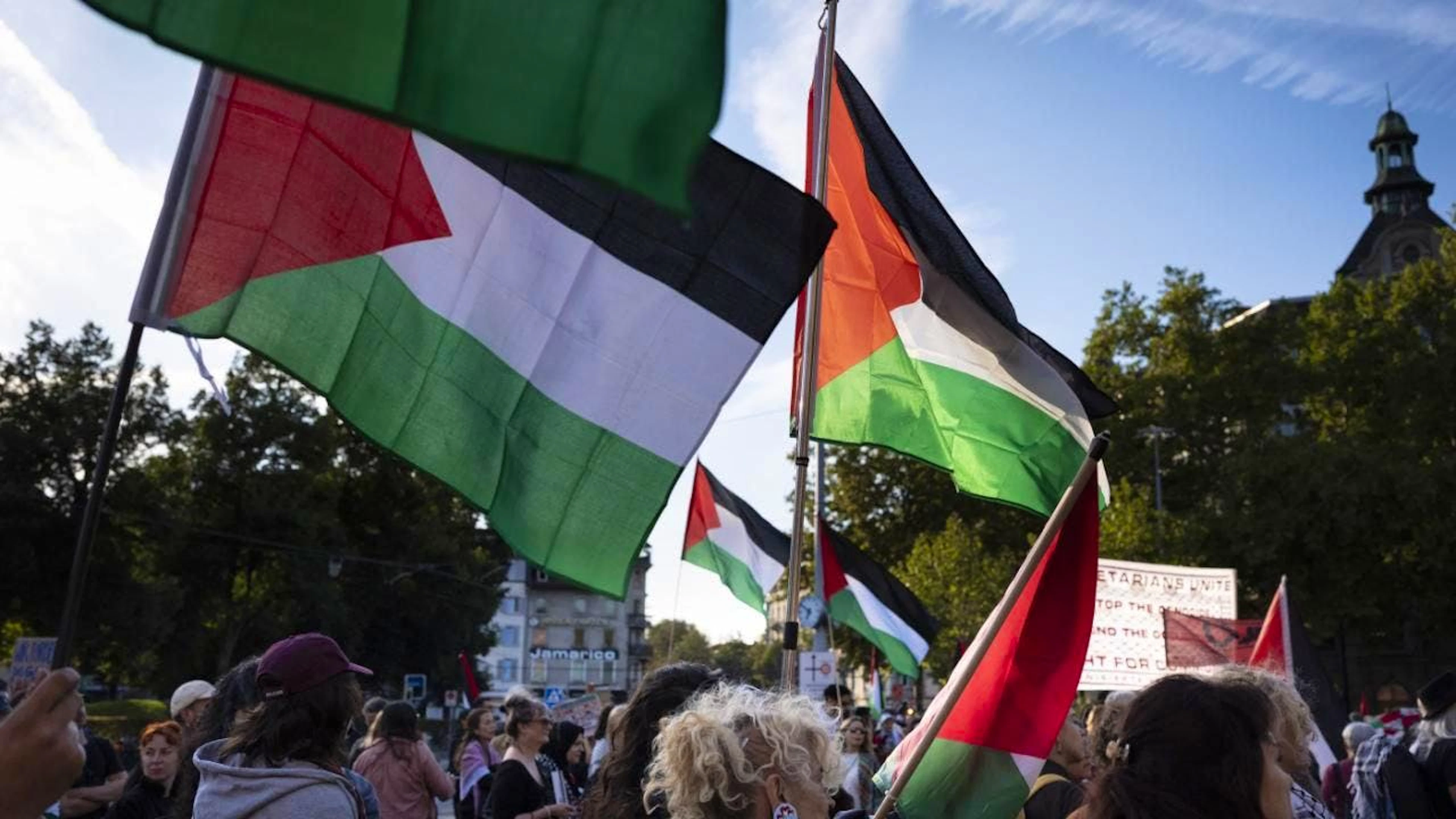 Una manifestazione di sostegno a Gaza.