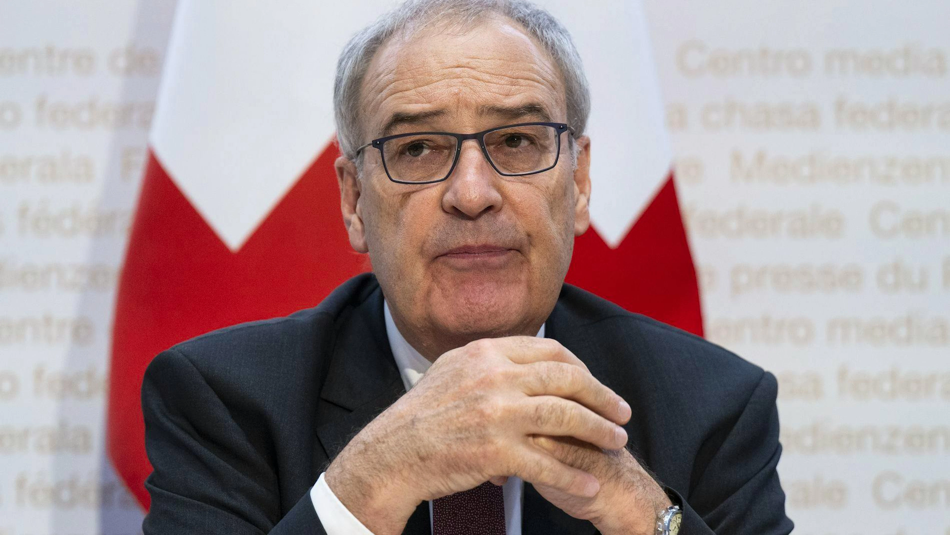 Vendredi, après une rencontre avec M. Lutnick, M. Parmelin n'avait pas souhaité s'exprimer sur le déroulement des discussions (archive).