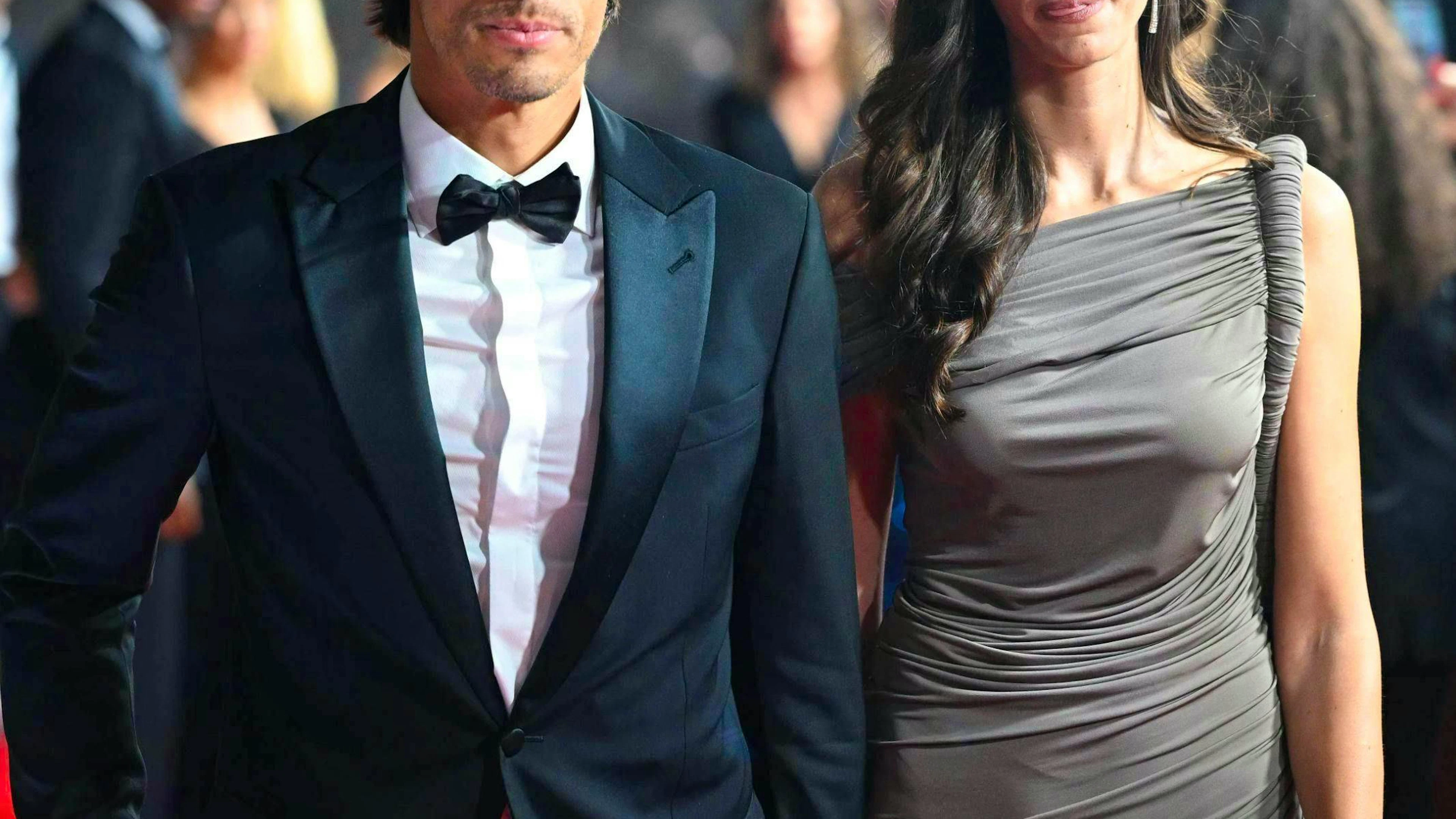 Yann sommer and wife Alina on the red carpet in Paris.