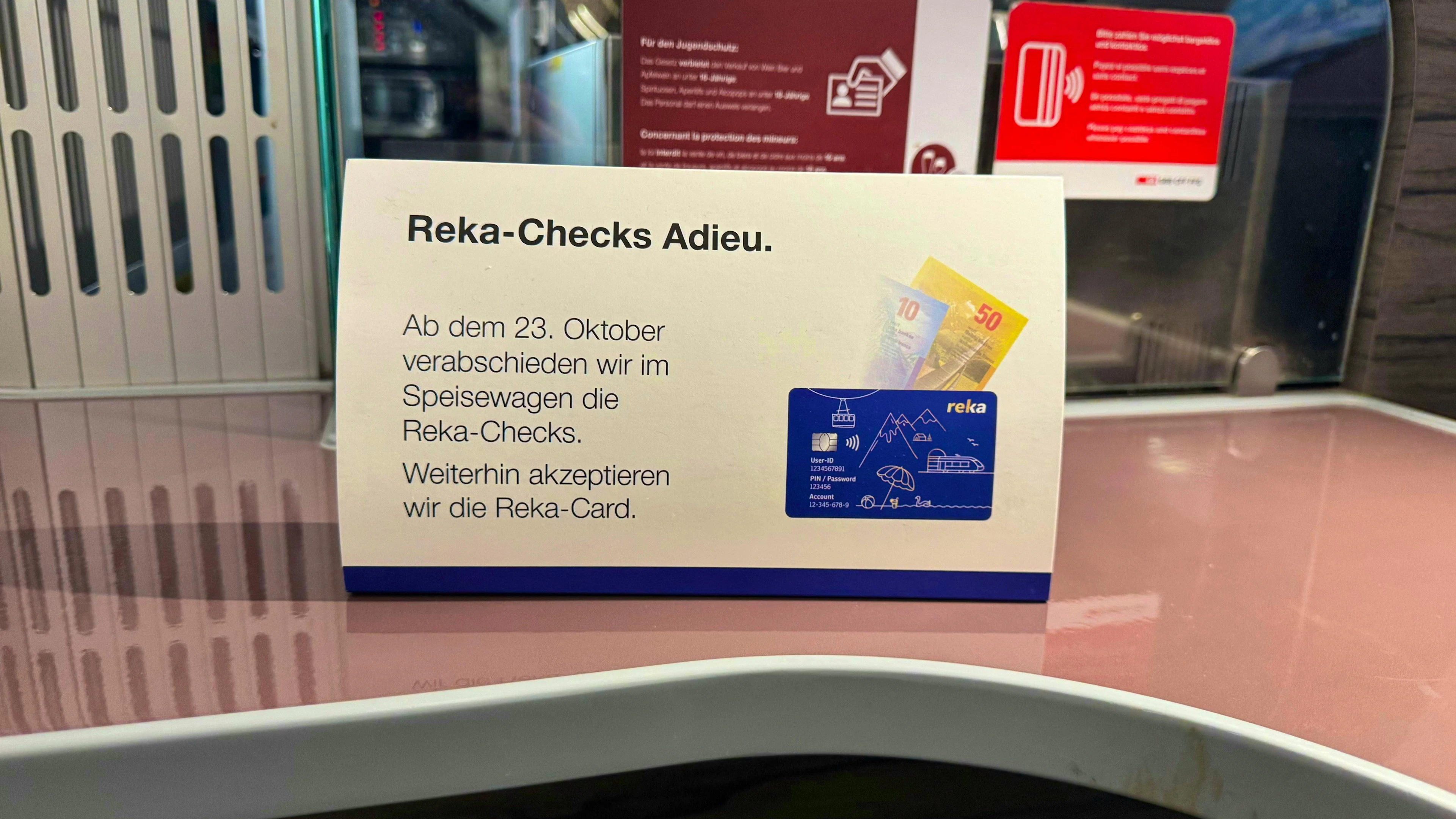 Les personnes en possession de chèques Reka ne pourront plus les utiliser que pendant trois semaines au restaurant du train.