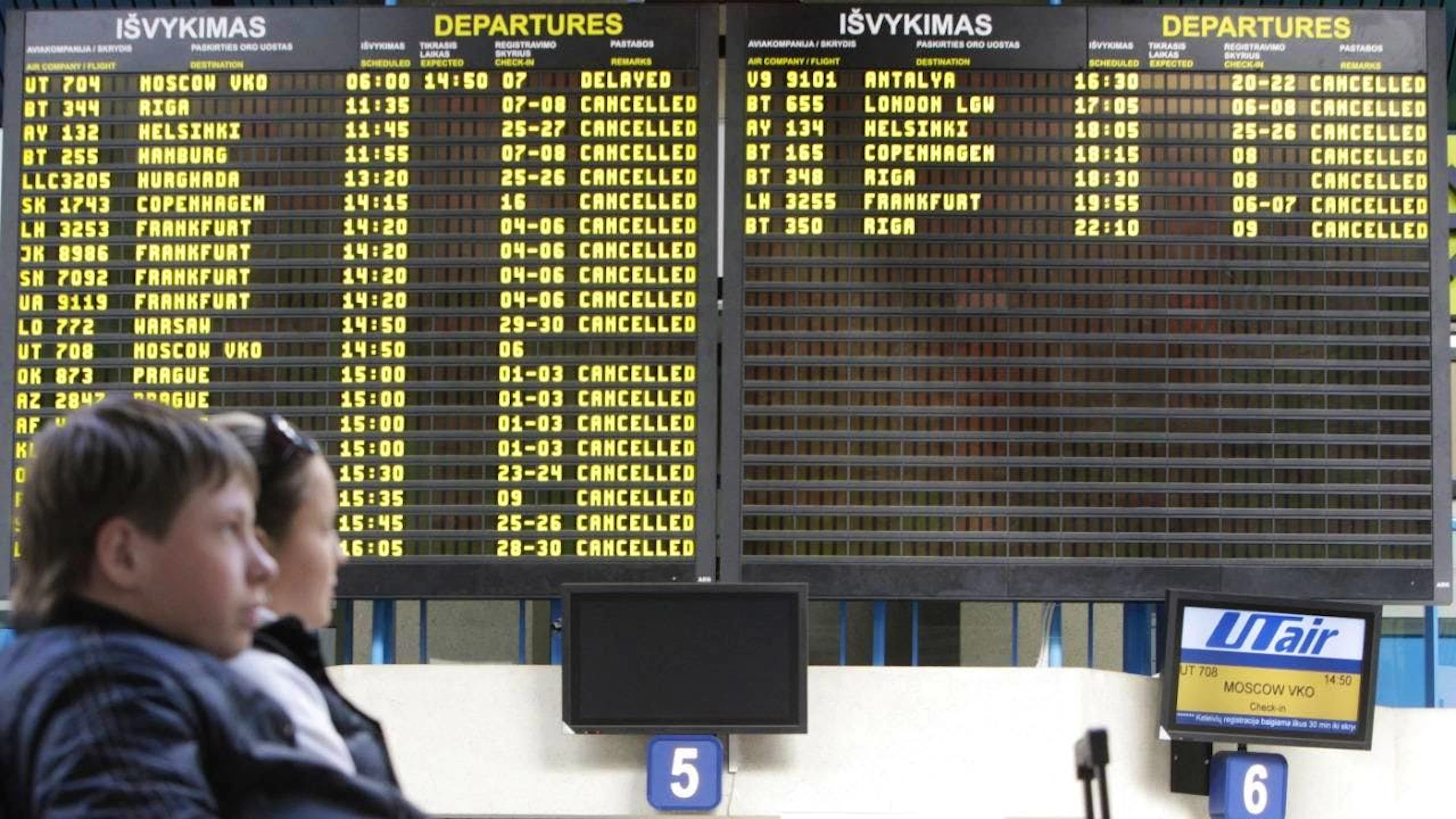 L'aéroport de Vilnius sera fermé jusqu'à 04h30 au moins (archives).