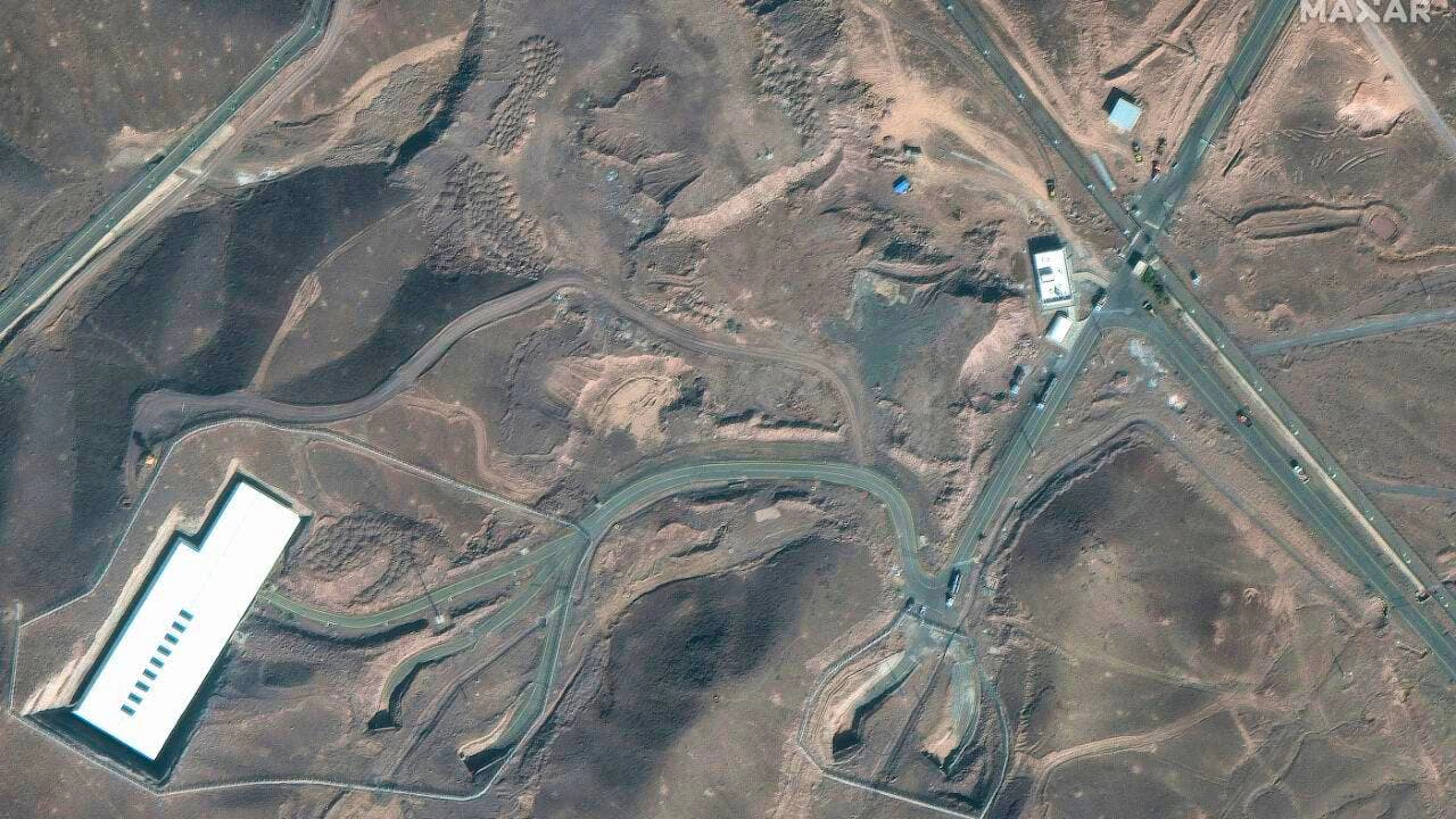 HANDOUT - Die Anreicherungsanlage Fordo im Iran (Archivbild). Foto: -/Maxar Technologies via AP/dpa