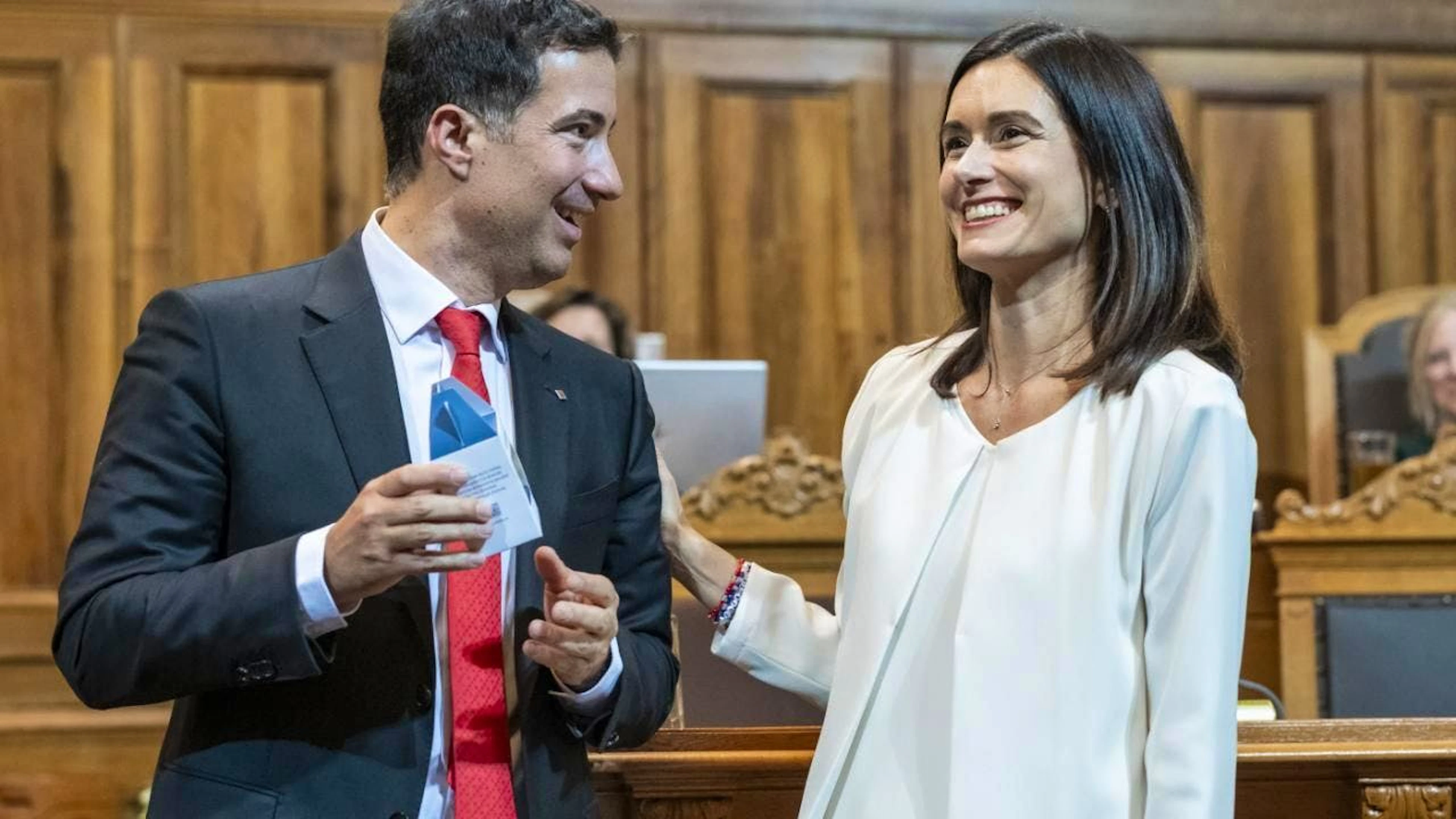 I presidenti del Consiglio nazionale Maja Riniker (PLR/AG) e degli Statiu Andrea Caroni (PLR/AR) erano oggi a Bruxelles (foto d'archivio)