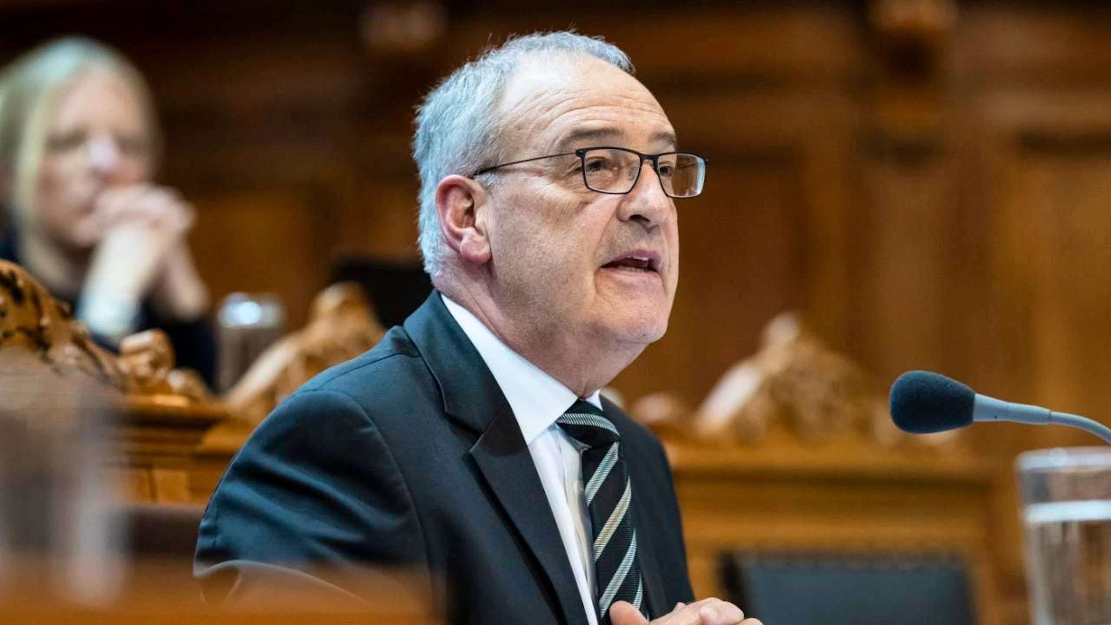 Bundesrat Guy Parmelin hat sich mit dem US-Handelsbeauftragten Jamieson Greer ausgetauscht. (Archivbild)