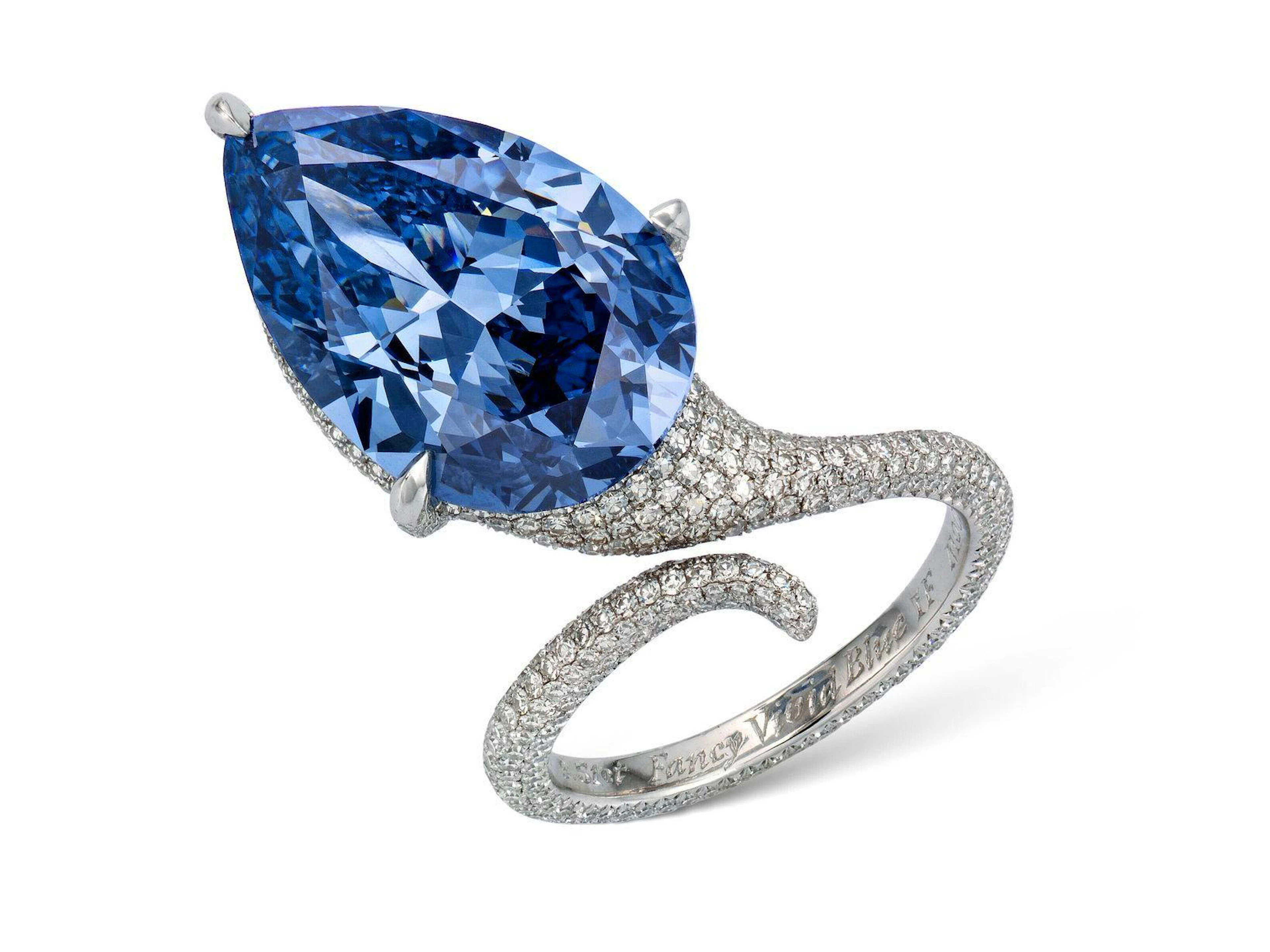 Blieb bei der Auktion etwas unter dem Schätzpreis: Der blaue Mellon-Diamant. 