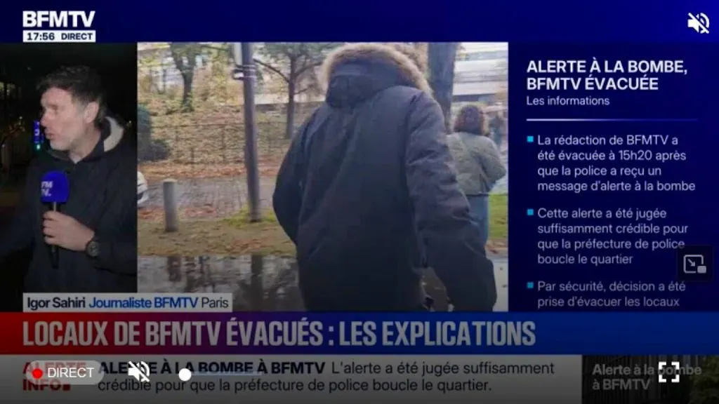 Parigi: evacuata per allerta bomba la redazione di «Bfm Tv»
