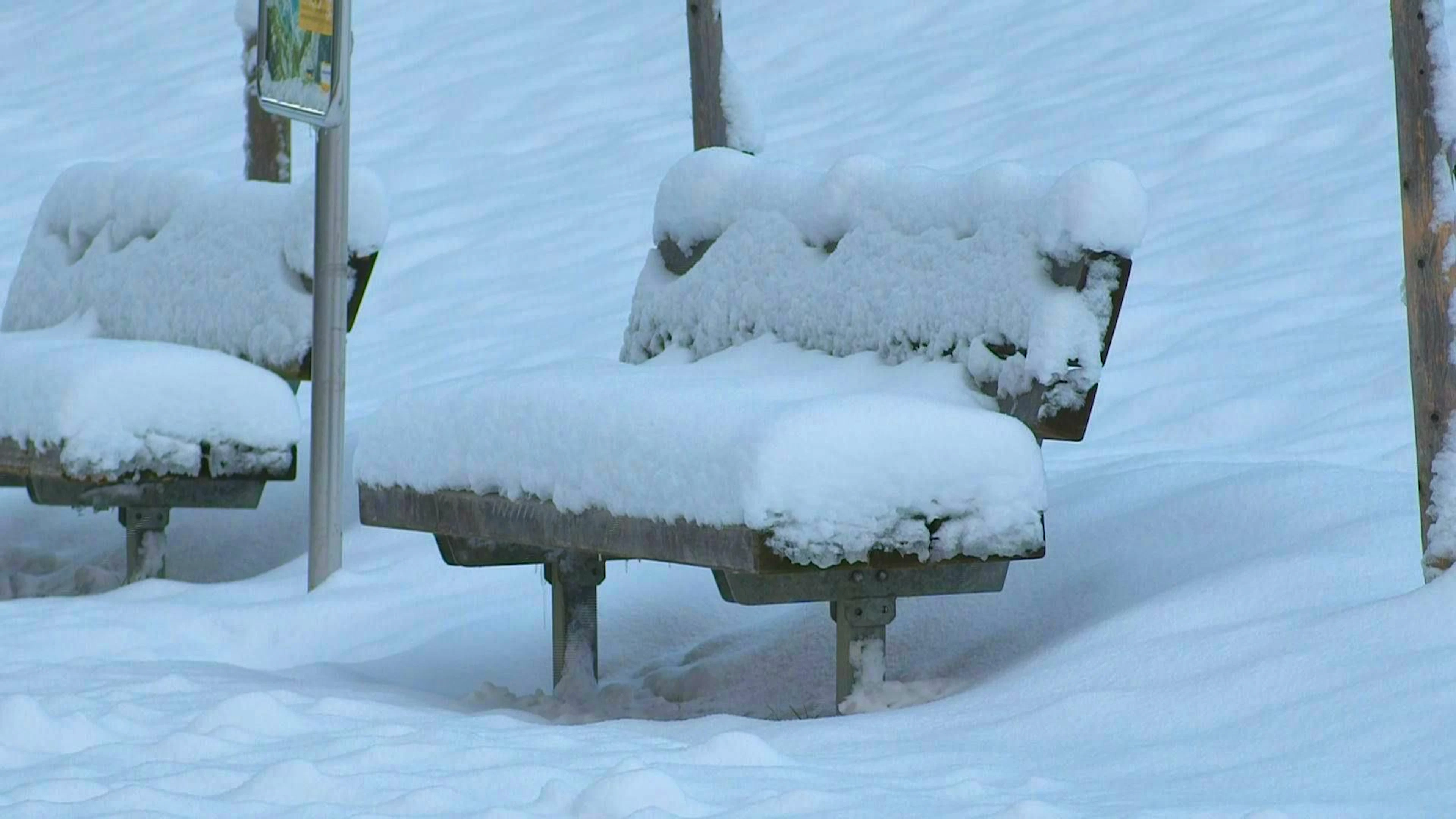 In Urnäsch AR, waterproof pants were needed if you wanted to sit on these benches.