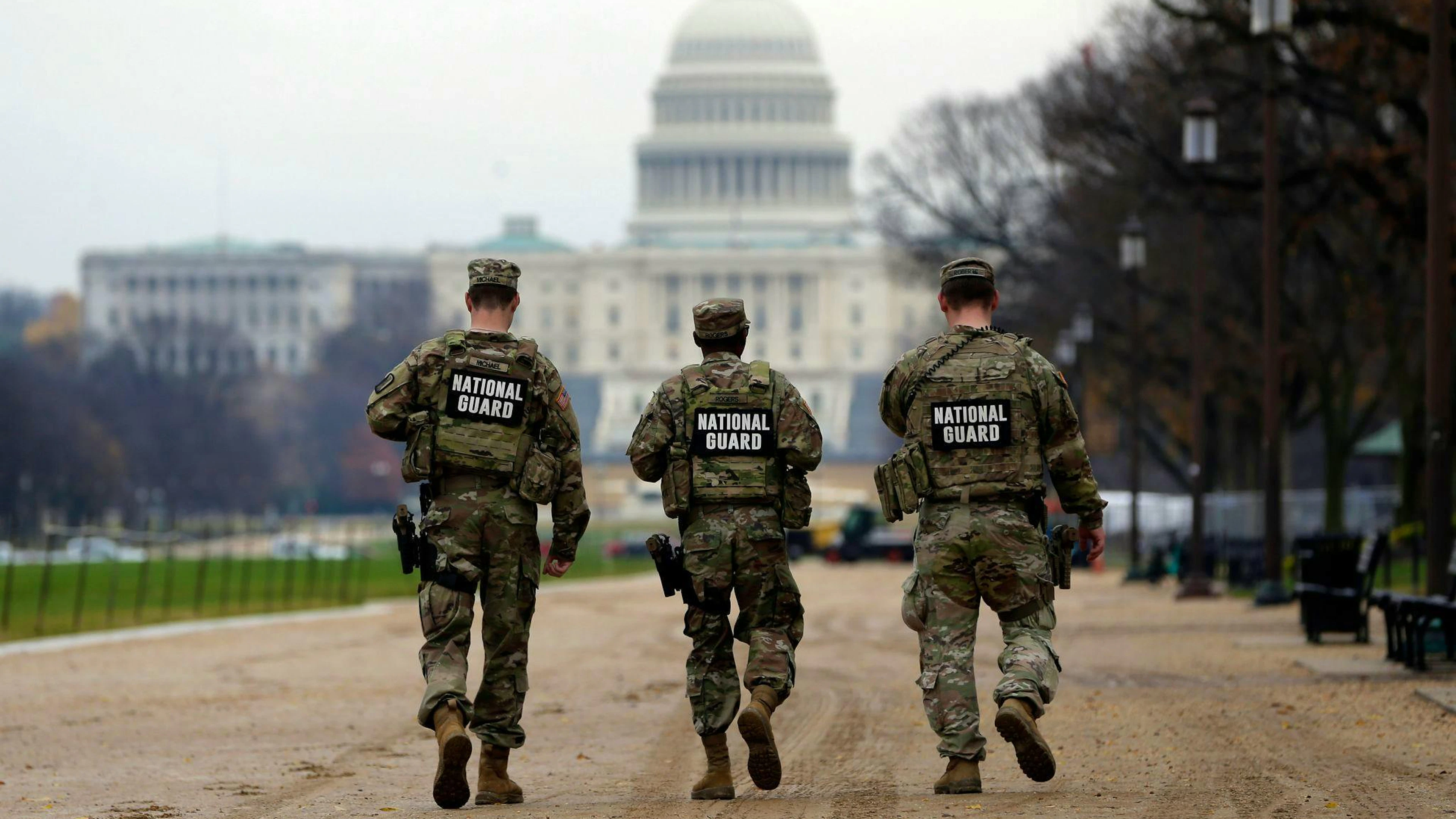 Soldaten der Nationalgarde patrouillieren nach den Schüssen in Washington.