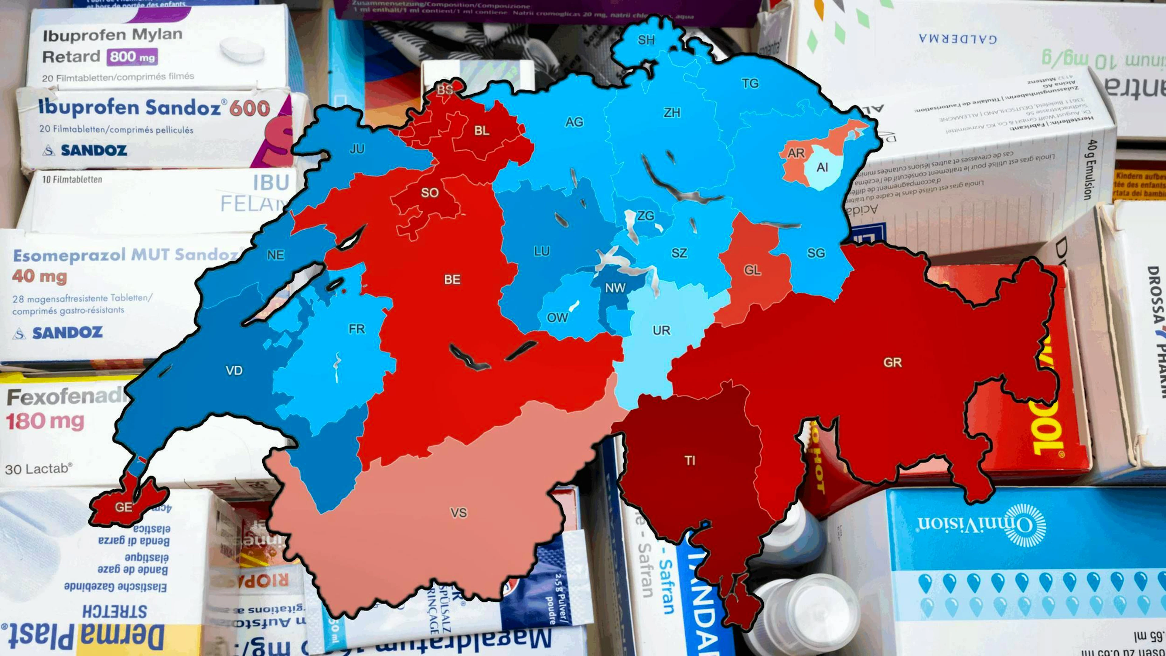 In alcune regioni si paga molto di più per i farmaci.