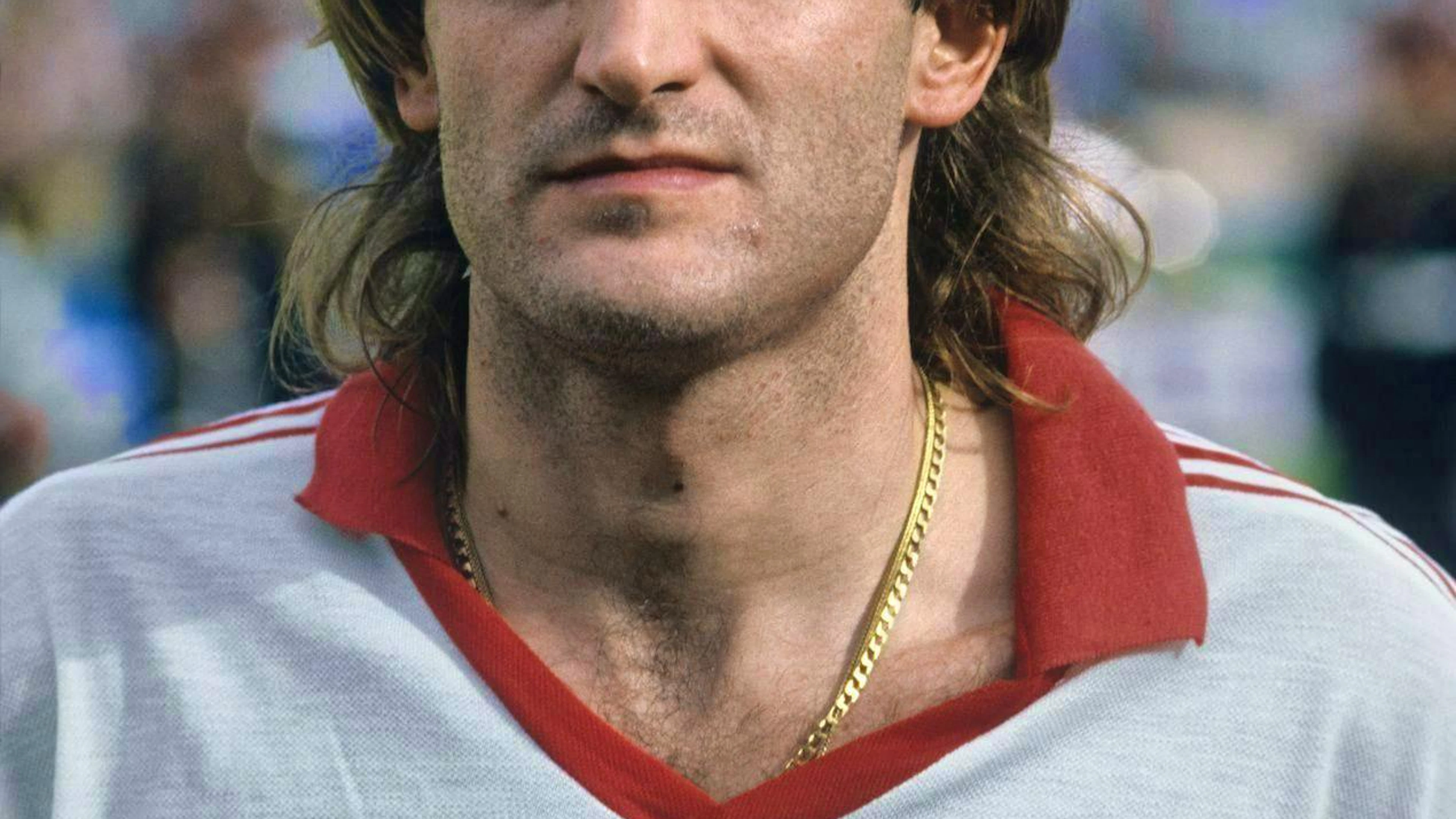 Heinz Hermann in the Adidas shirt (1987).