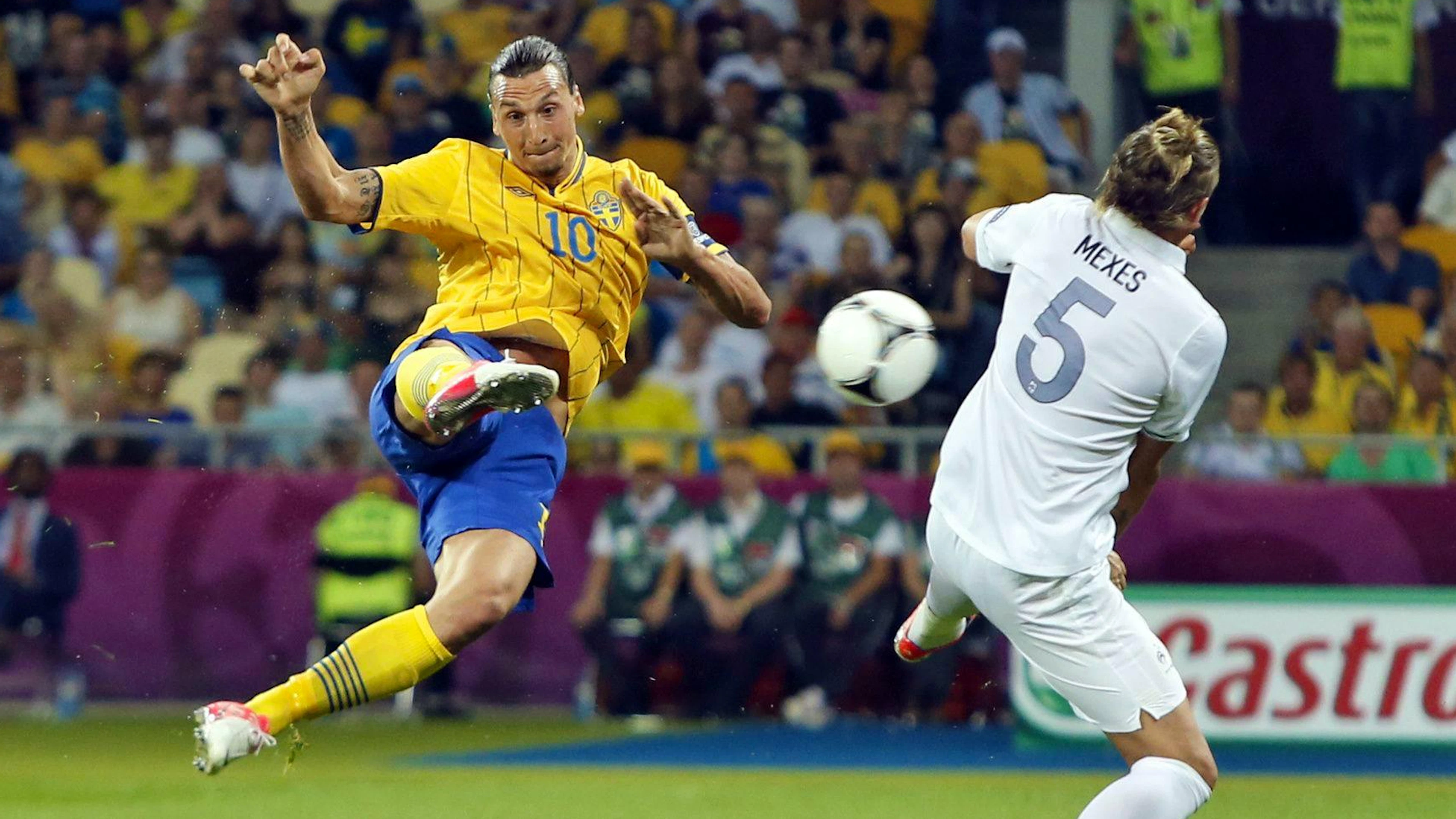 Grosses Maul, grosse Auftritte: Zlatan Ibrahimovic trifft an der EM 2012 gegen Frankreich spektakulär.