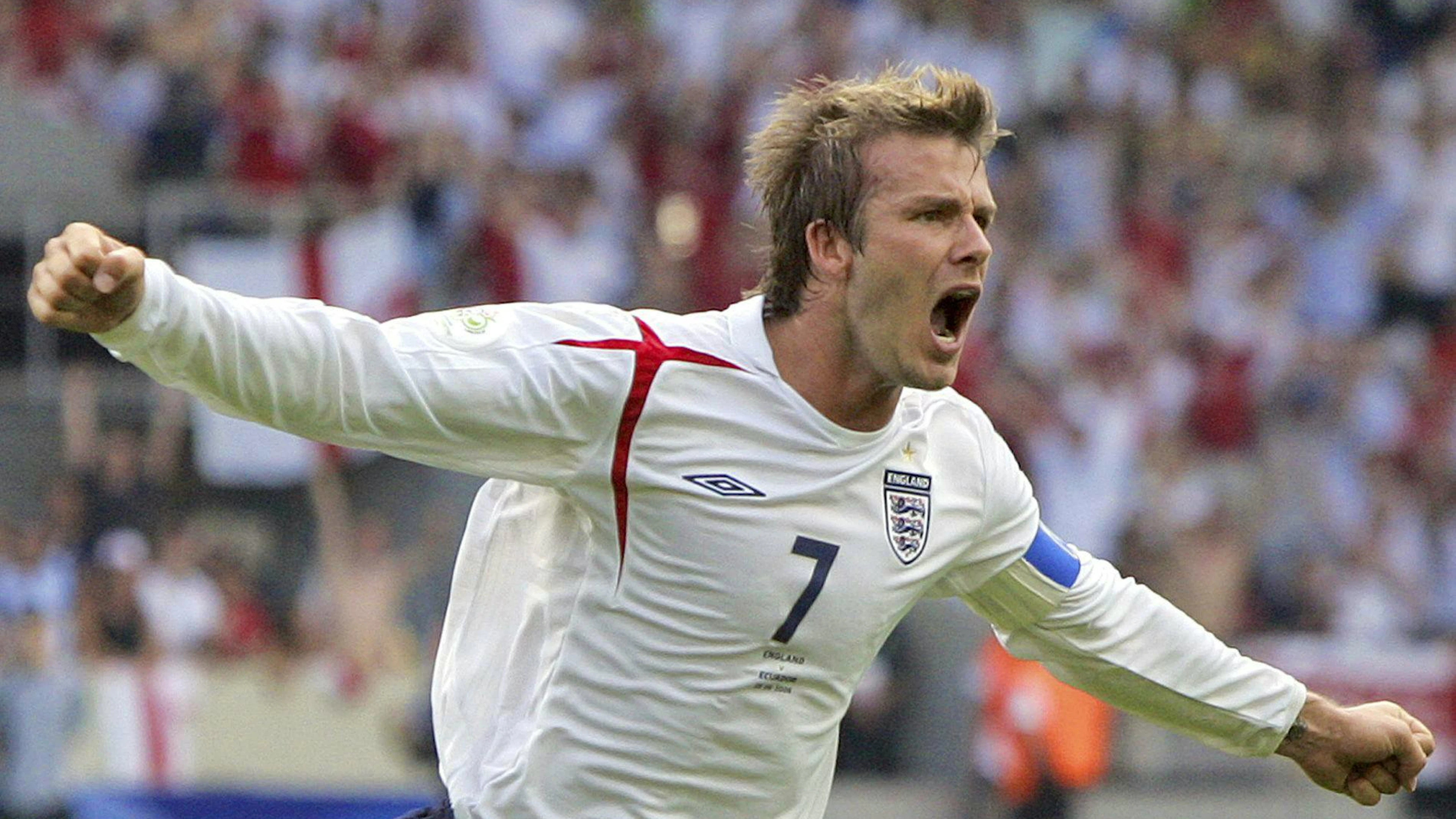 David Beckham nach seinem Treffer an der WM 2006 gegen Ecuador.